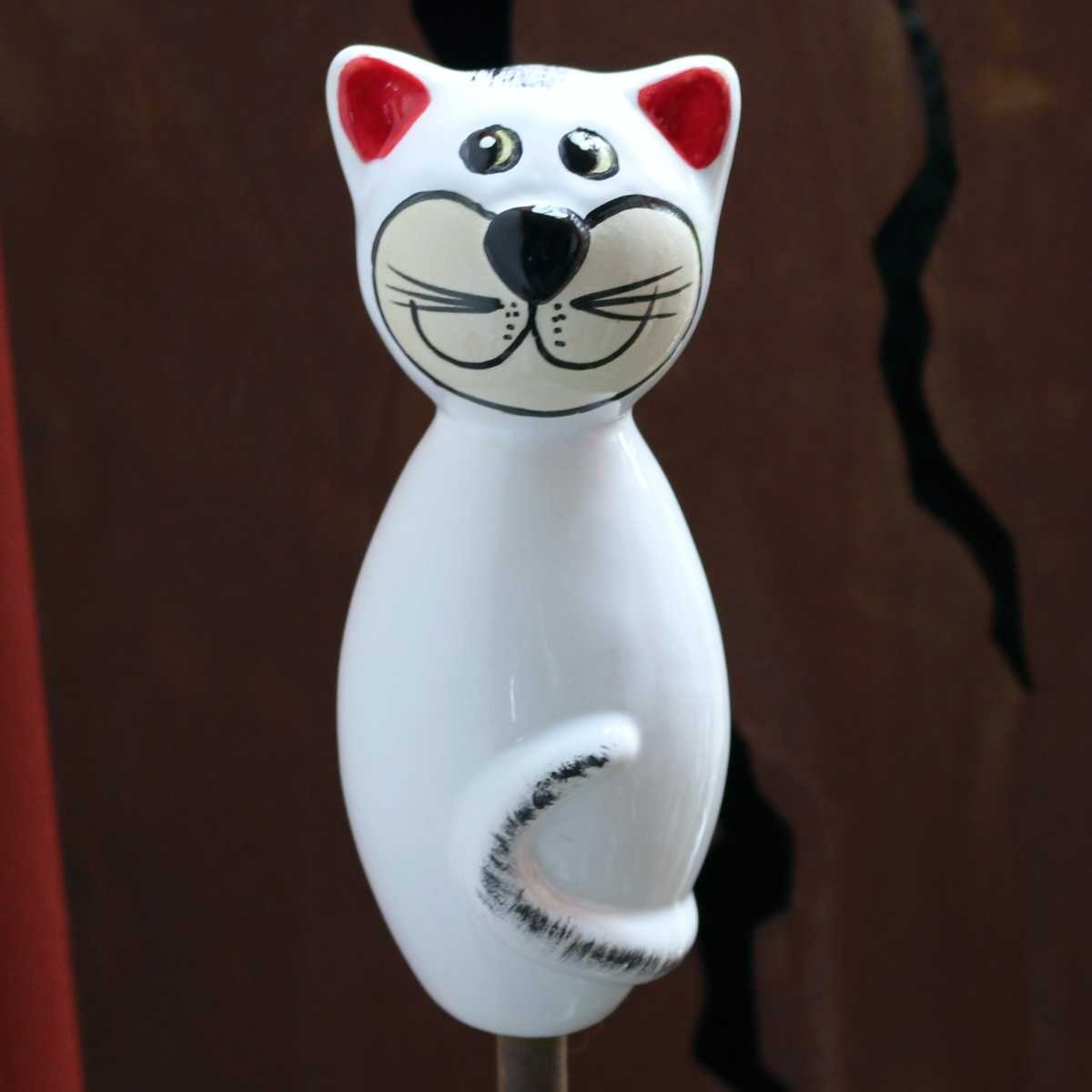 Gartenfigur glänzend, Tangoo Tangoo Keramik-Katze MINI weiß (Stück)