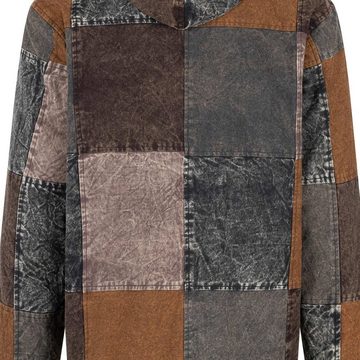 KUNST UND MAGIE Kapuzenfleecejacke Patchwork Jacke Baja Hoodie alternativ Fleecefutter Nachhaltig Fair