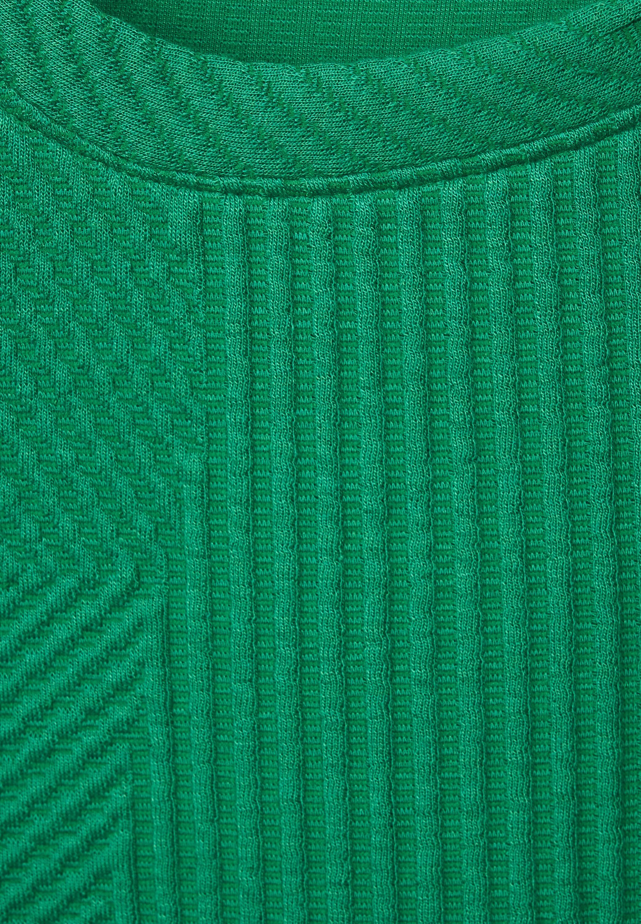 Easy Cecil Nicht (1-tlg) Struktur Green Langarmshirt Langarmshirt mit Vorhanden in Cecil