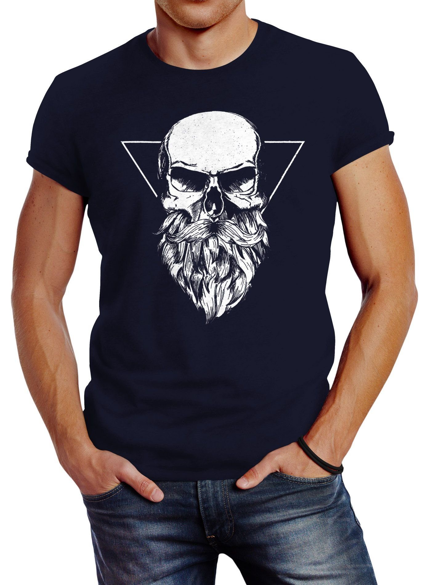 Neverless Print-Shirt Herren T-Shirt Totenkopf mit günstig online kaufen