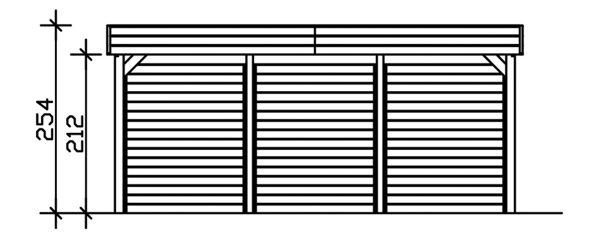 Doppelcarport cm Einfahrtshöhe, 3, Friesland Rückwänden 210 Skanholz mit Seiten- (Set), BxT: cm, 557x555 und