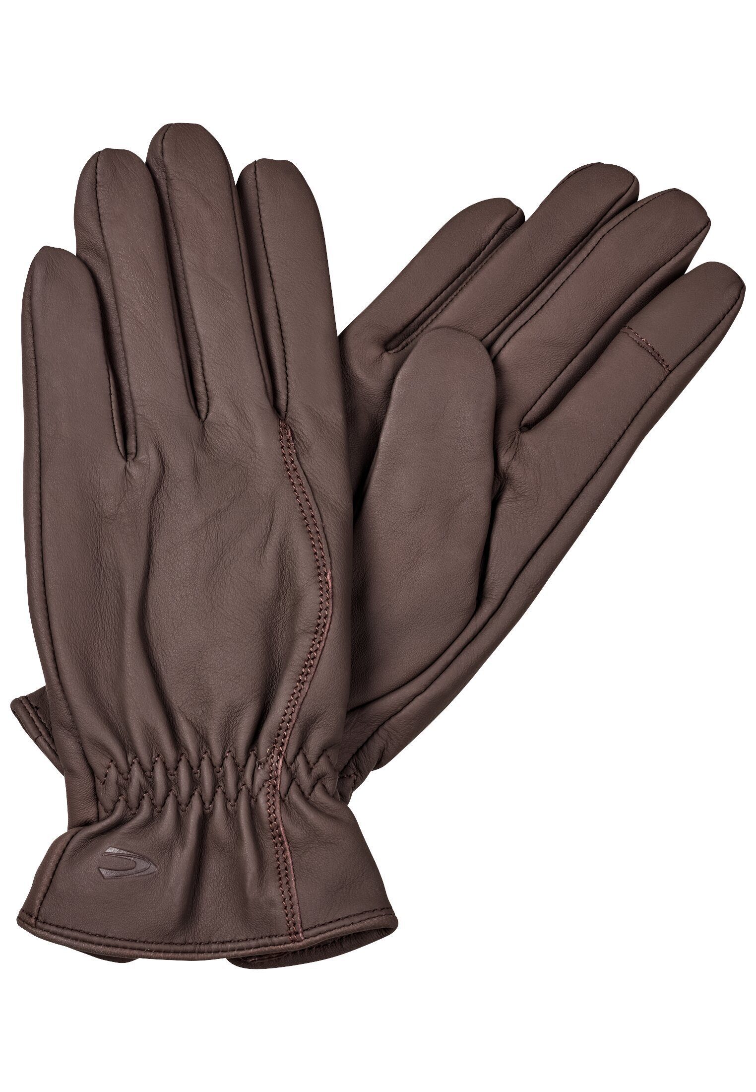 camel active Lederhandschuhe mit leichtem Strickfutter Braun