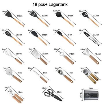 DOPWii Kochbesteck-Set Kochbesteck-Set,18-tlg Küchenhelfer Set,Silikon-Küchenutensilien Set (18-tlg)