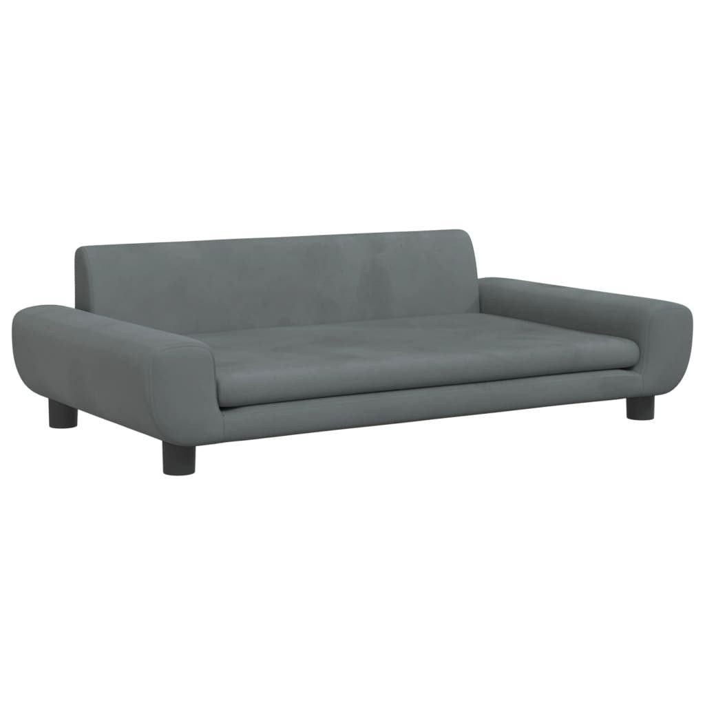 vidaXL Tierbett, Hundebett Dunkelgrau 100x54x33 cm Samt