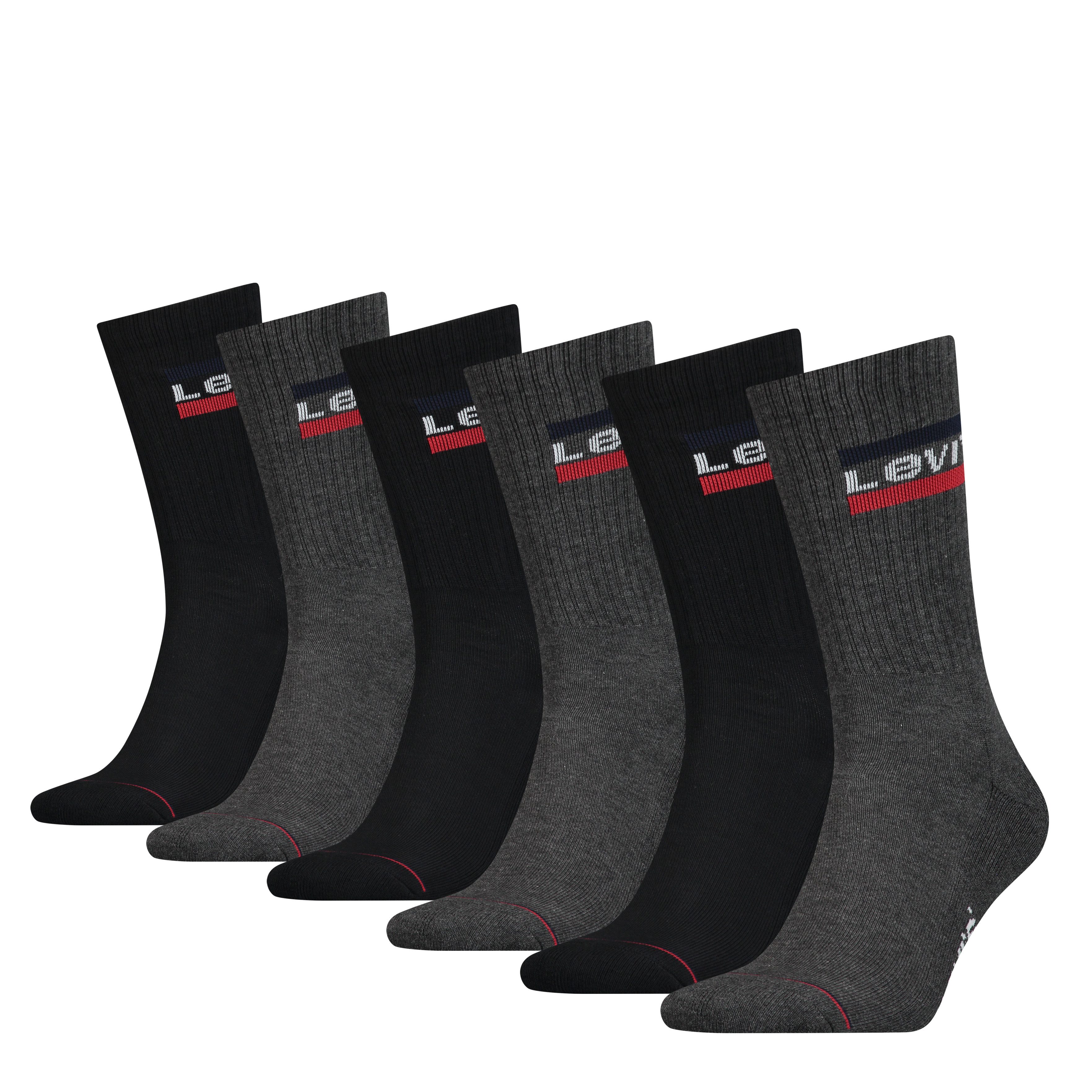 Levi's® Socken (Packung, 6-Paar) mit breitem Logobund