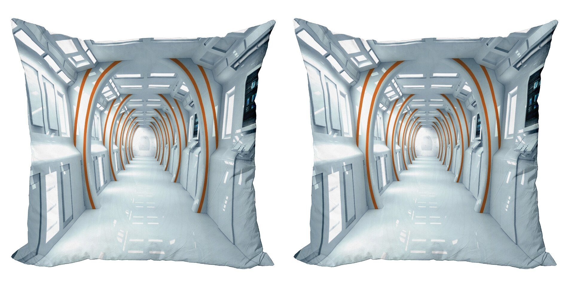 Kissenbezüge Modern Accent Doppelseitiger Digitaldruck, Abakuhaus (2 Stück), Weltraum Spaceship Flur
