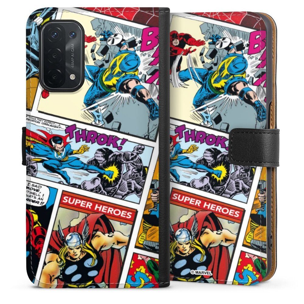 DeinDesign Handyhülle Marvel Retro Comic Blue, Xiaomi 12 Pro 5G Hülle Handy Flip Case Wallet Cover Handytasche Leder