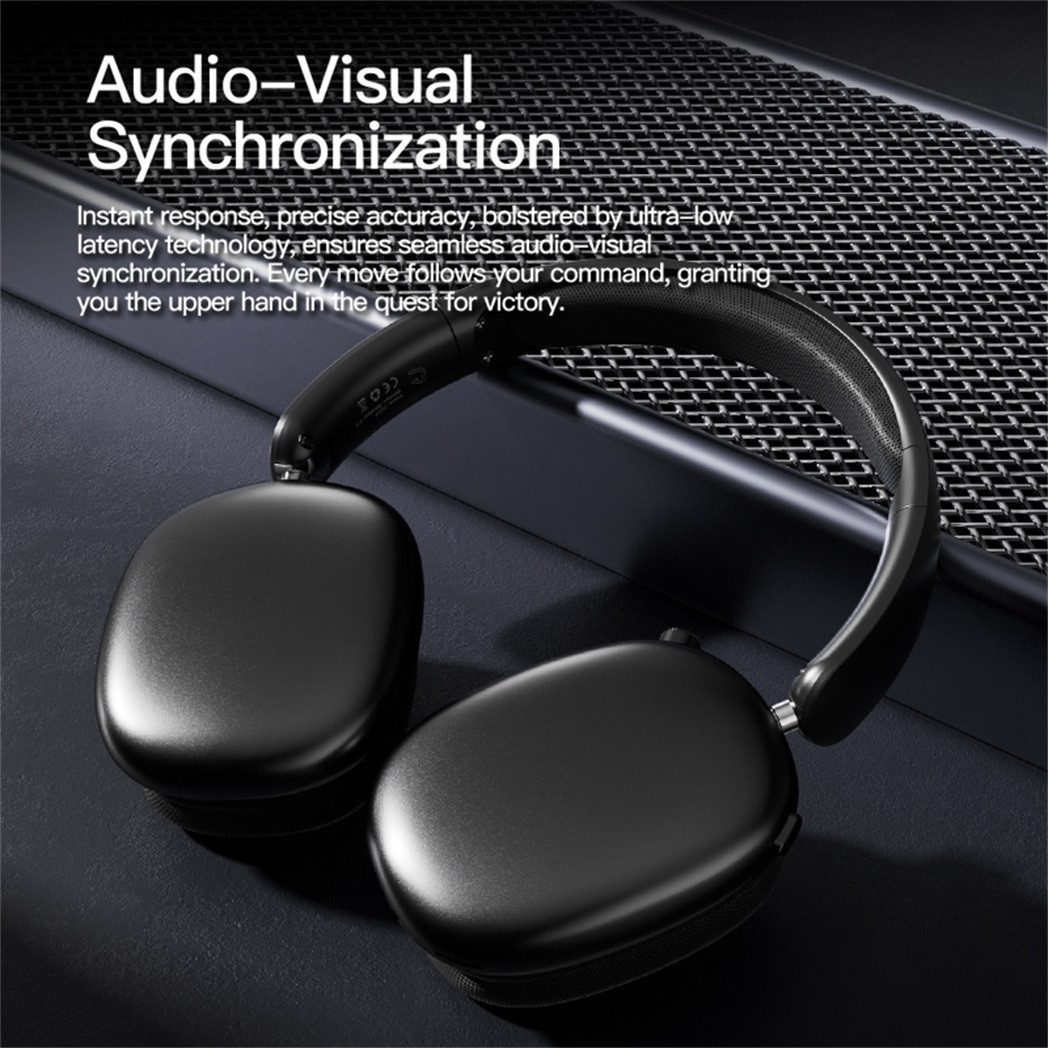 MOPUEA Bluetooth Over-Ear-Kopfhörer kabello Faltbare HiFi Stereo ENC Mikrofon Over-Ear-Kopfhörer (Spatial Audio ENC Mikrofon TF Karte faltbar leicht 170g) – Bild 4 von 5
