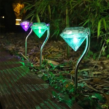Bifurcation LED Dekolicht 4 Stück künstliche Solar-Kristall-Rasenlichter – Solar-Gartenlichter