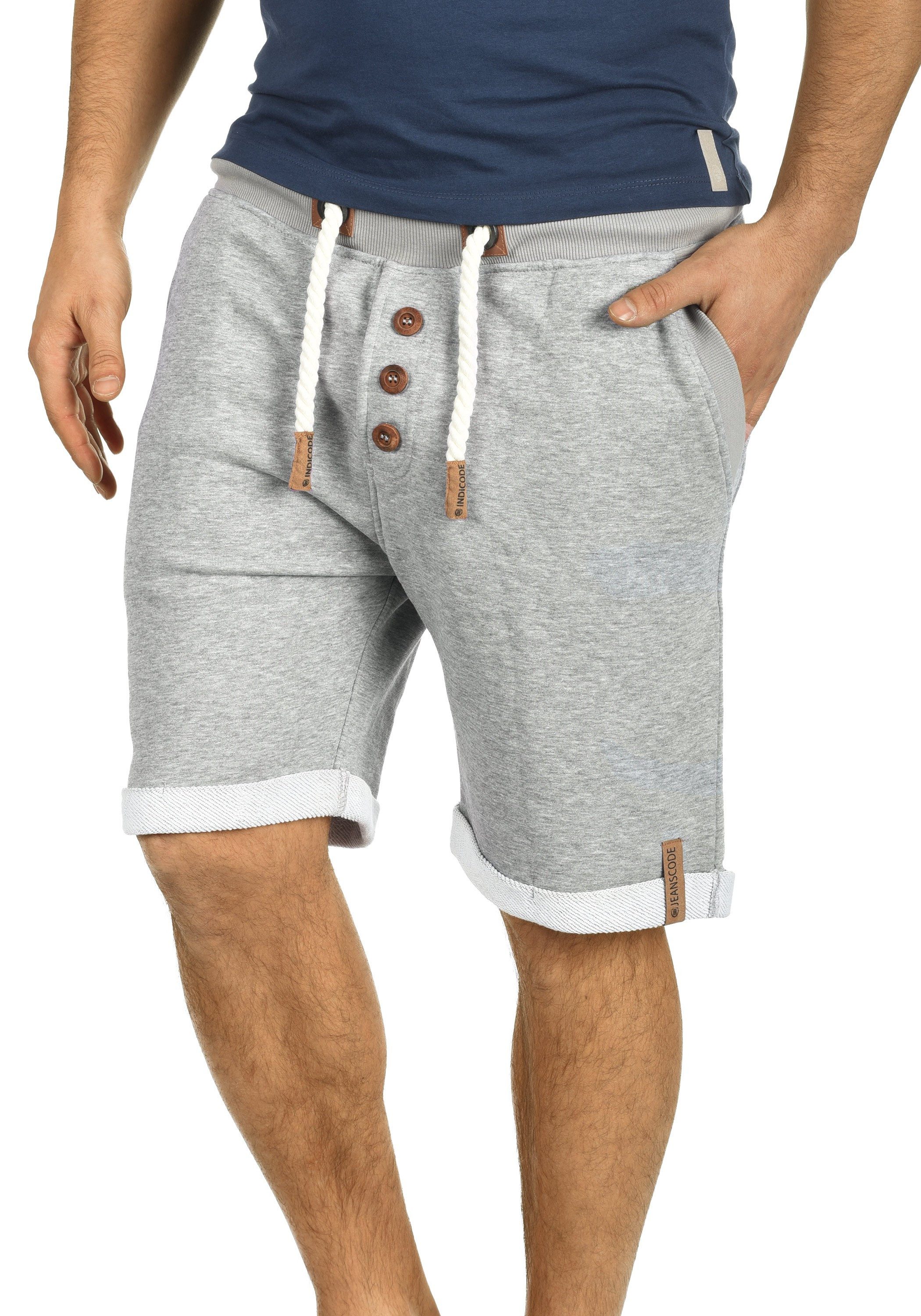 Indicode Sweatshorts IDBillyShorts kurze Hose mit Holzknopfleiste