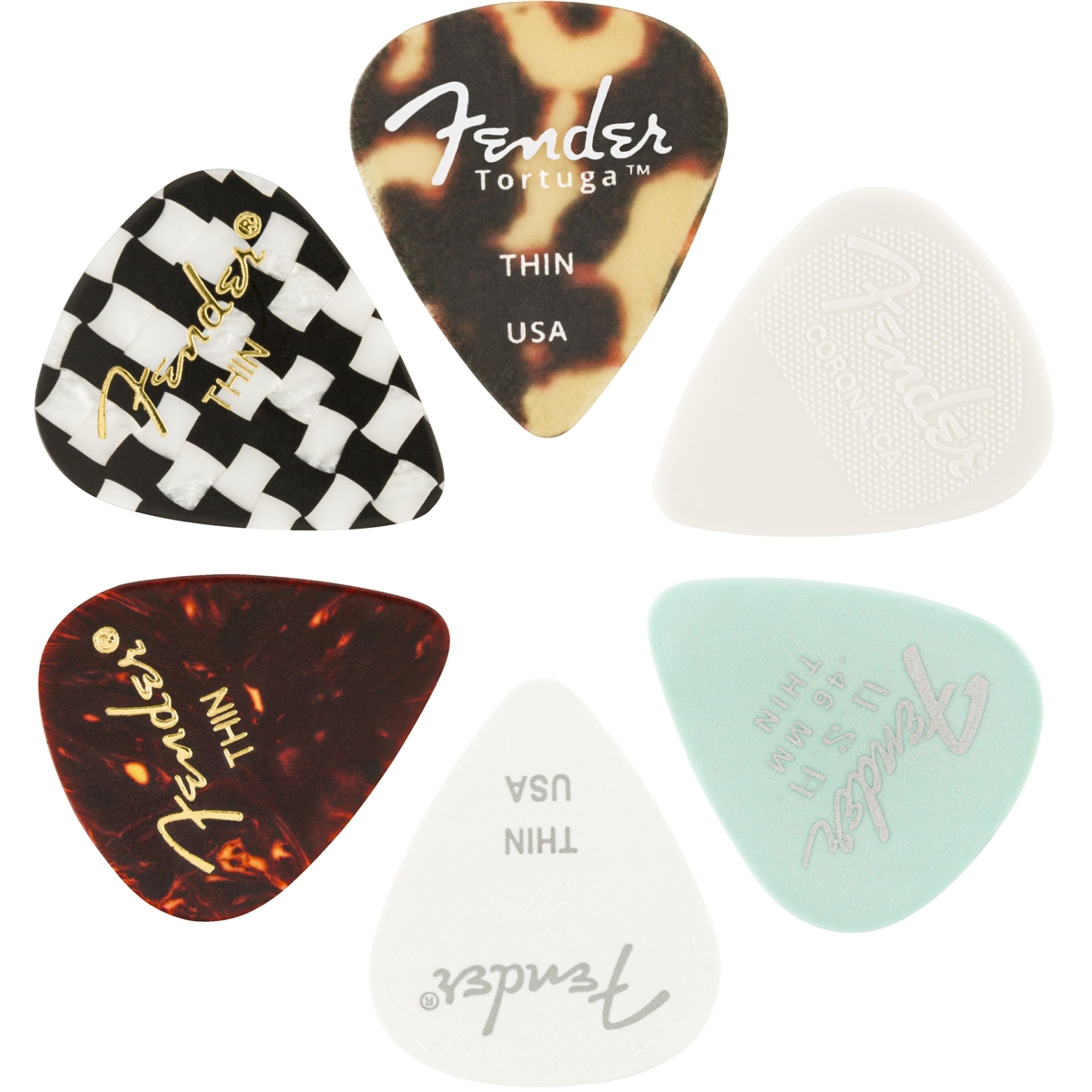 Fender Plektrum, 351 Picks Material Medley Thin - Plektren Set