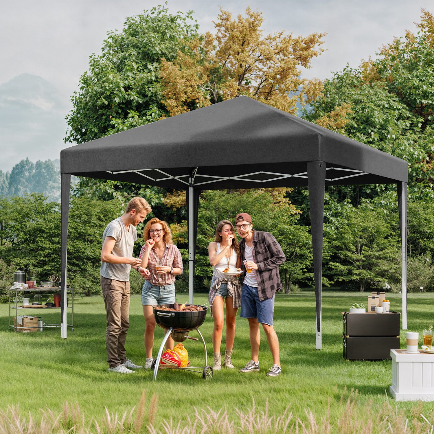 HOMALL Faltpavillon 3x3m Klappbare Partyzelt,Pop-up Gartenpavillon günstig online kaufen