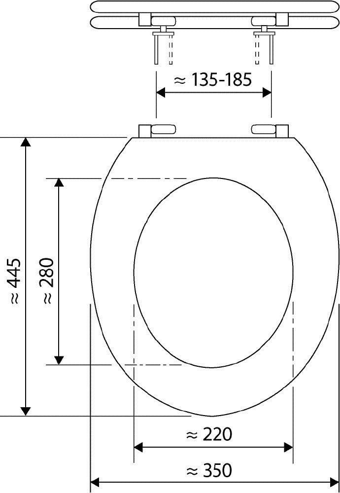 SANITOP WINGENROTH WC-Sitz BEETLE, mit Absenkautomatik MDF Holzkern, Toilettendeckel, WC-Brille