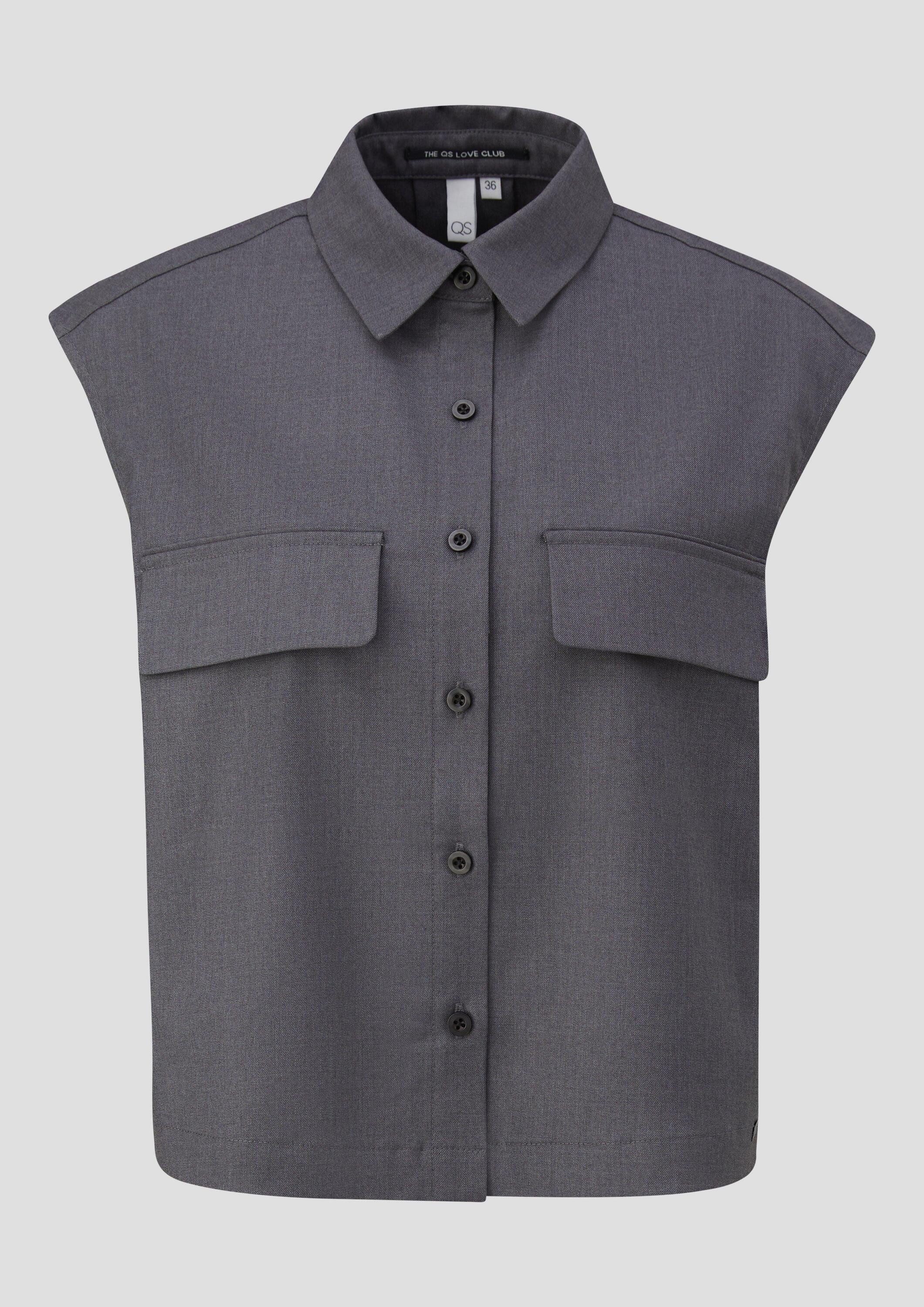 QS Funktionsweste Indoor-Weste Melierte Weste im Loose Fit