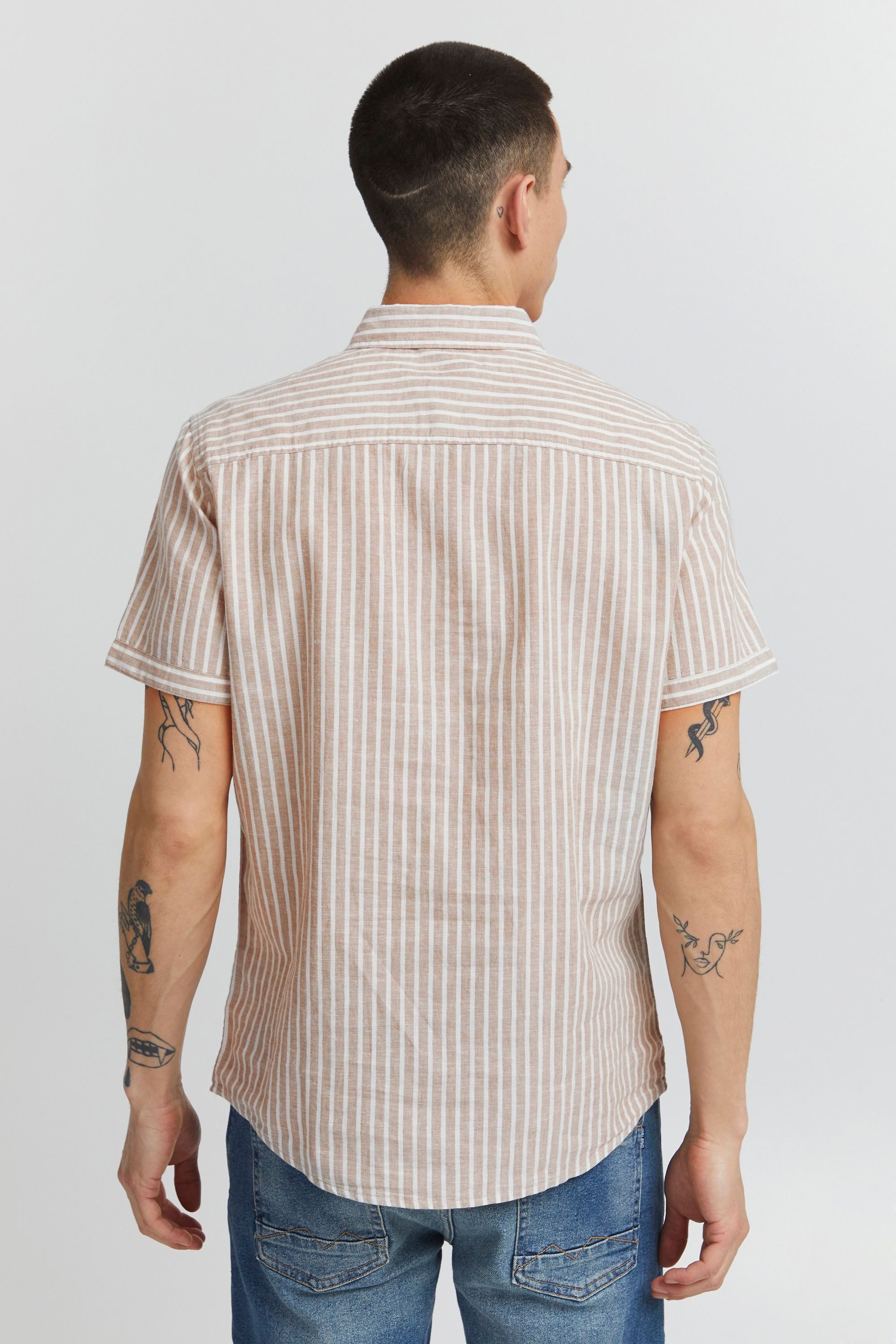 Indicode Kurzarmhemd IDHank Kurzarmhemd aus Leinenmix
