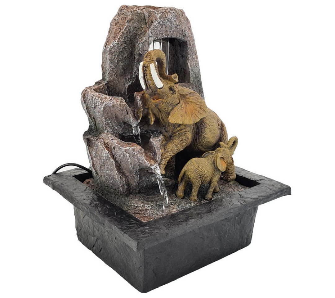 Thumbnail - abc HOME Zimmerbrunnen Elefanten, elektrisch, LED, Wasserpumpe