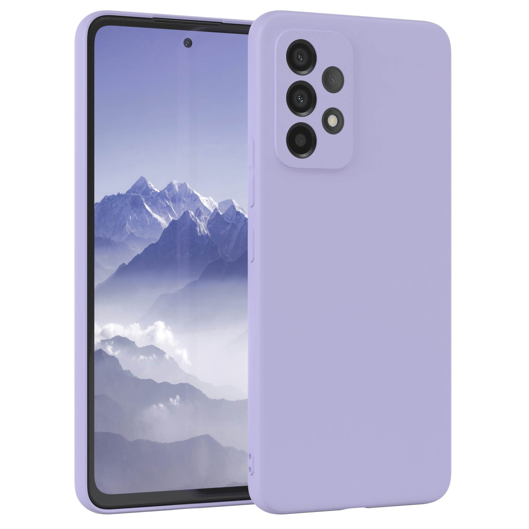 EAZY CASE Handyhülle für Samsung Galaxy A53 5G Hülle Silikon 6,5 Zoll, Silikonhülle stoßfest Smart Slimcover Case Dünn Blau Lila