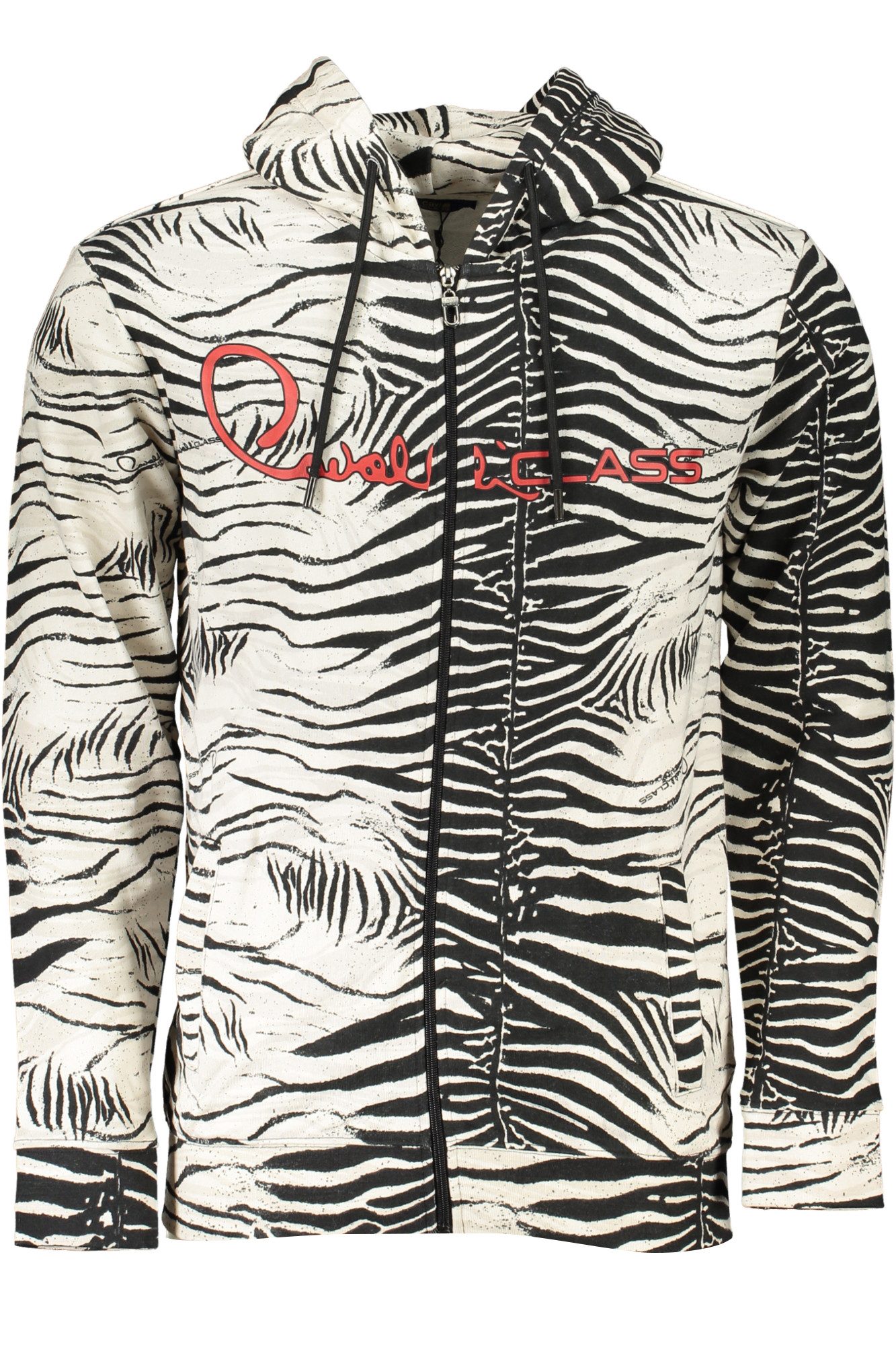 Cavalli Class Sweatshirt Weißes Herren-Sweatshirt mit Kapuze und Muster -