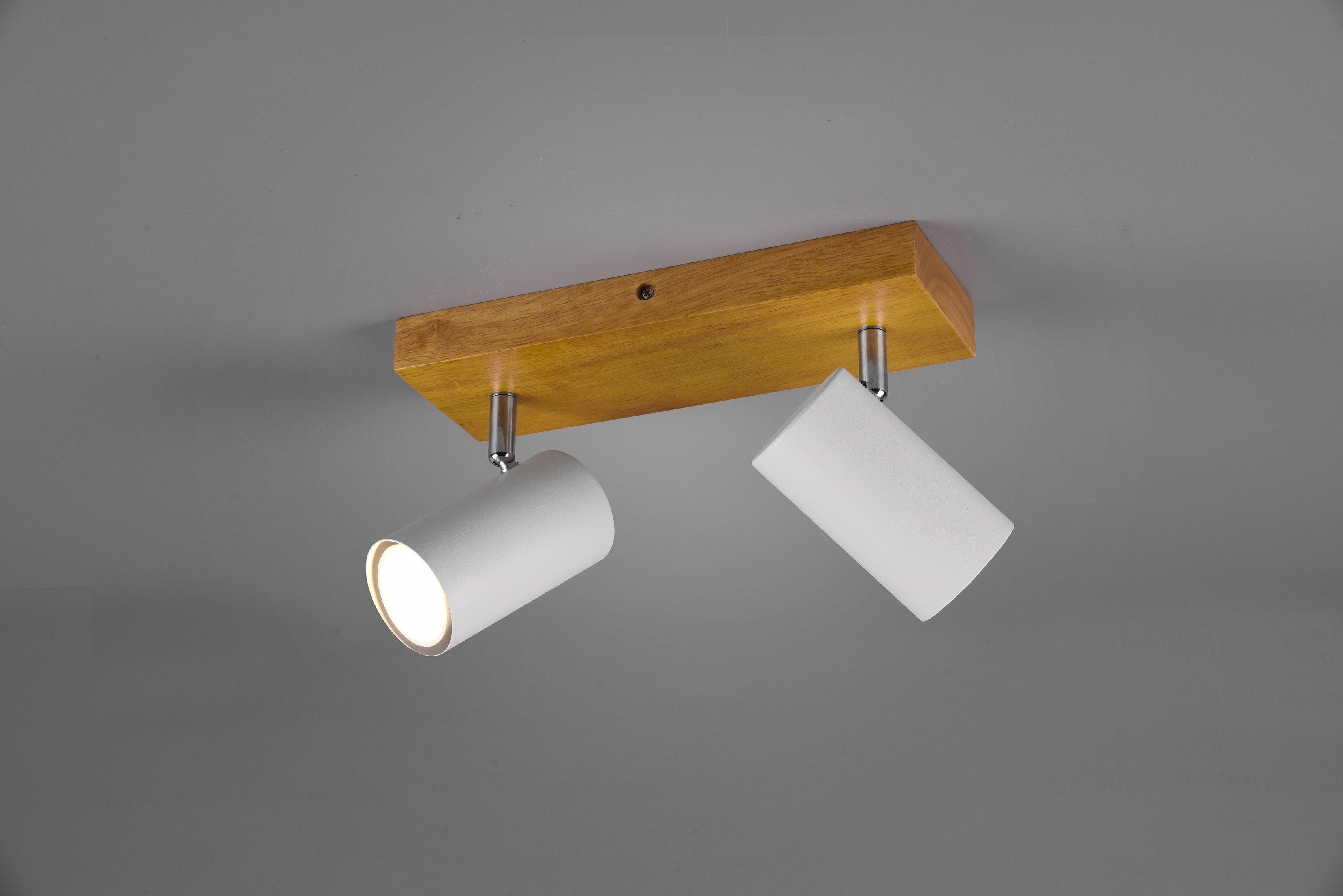 TRIO Leuchten Deckenstrahler Marley, ohne Leuchtmittel, mit Holz Baldachin, günstig online kaufen