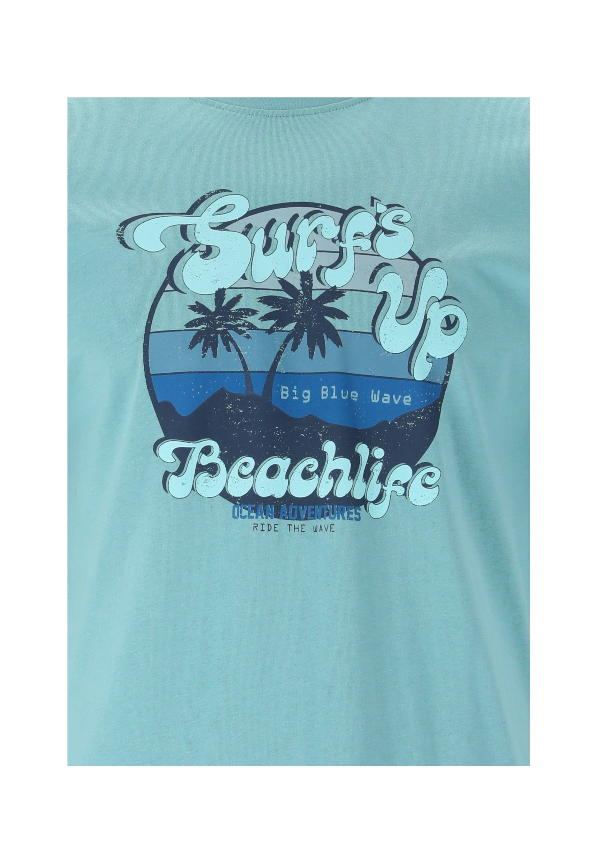 CRUZ T-Shirt Beachlife hellblau atmungsaktiver sommerlichen im Design Qualität mit