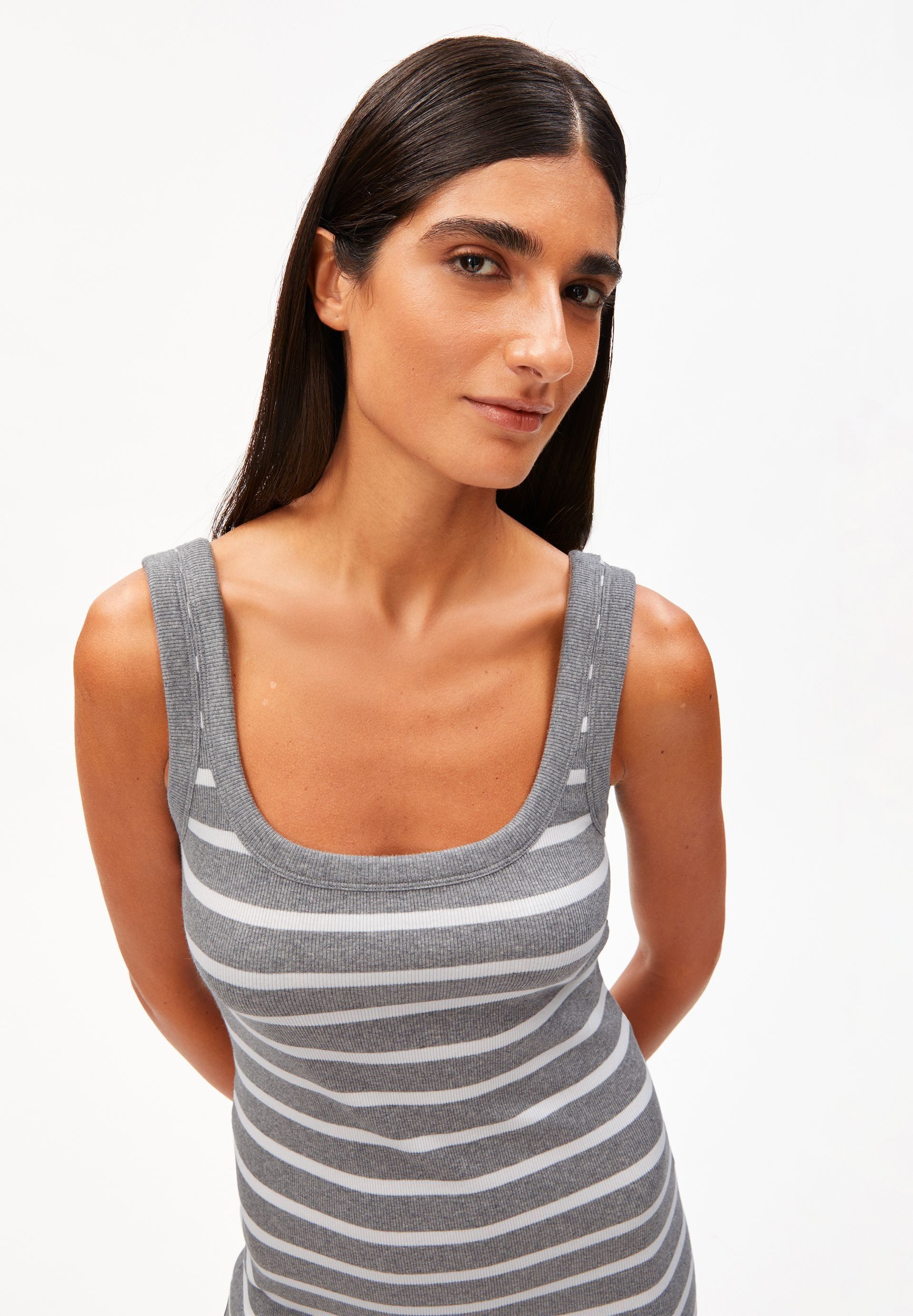Armedangels Jerseykleid RIB STRIPE Jerseykleid aus Bio-Baumwoll Mix (Fitted) Bio-Baumwoll Mix