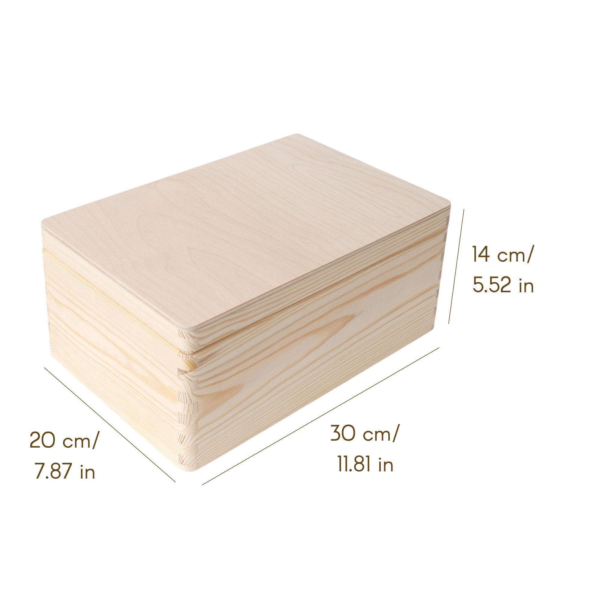 Creative Deco Holzkiste Holzkiste mit Deckel Erinnerungsbox Baby Groß Unlackiert, Unlackiert