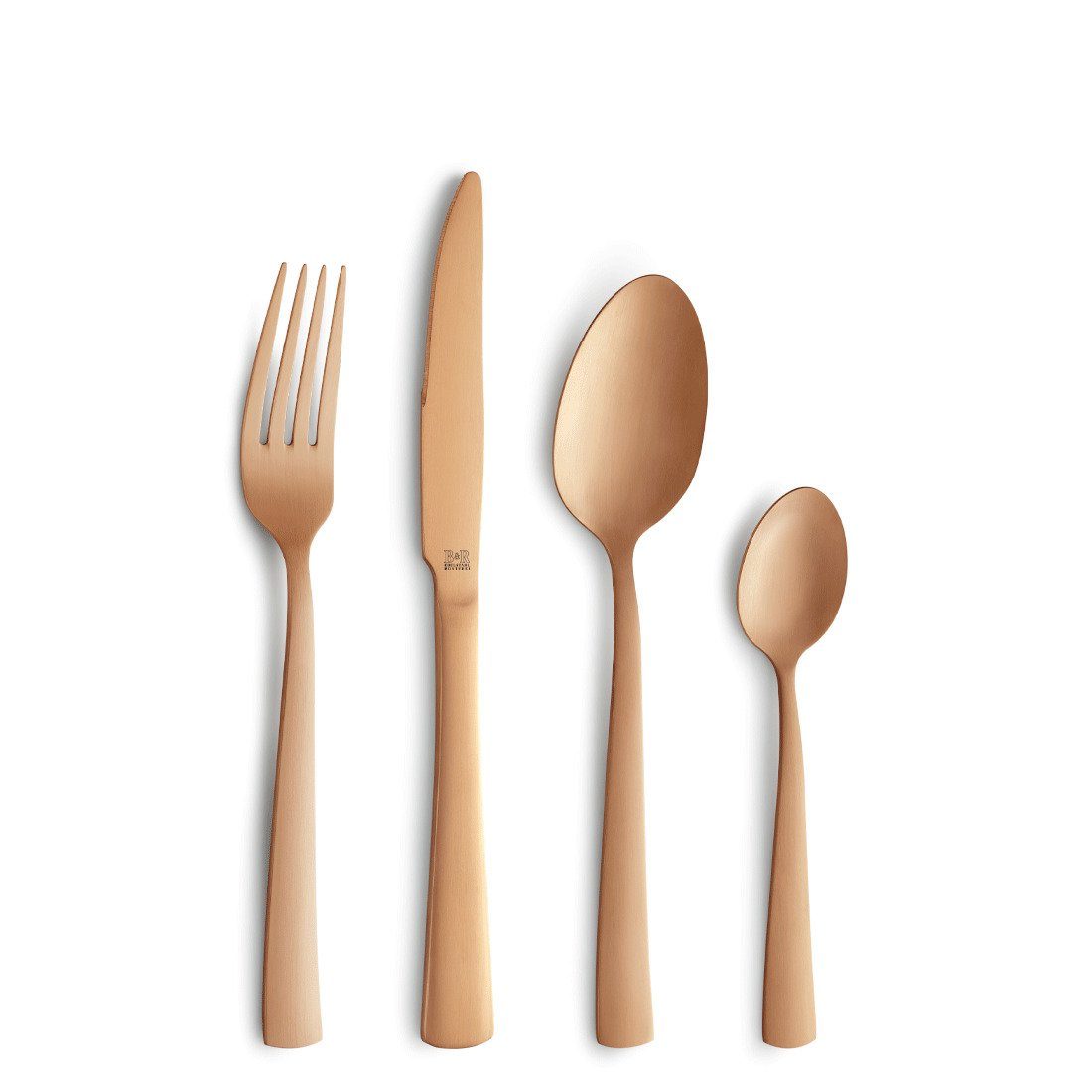 Beckmann & Rommerskirchen Besteck-Set PADINA (16-tlg), 4 Personen, Edelstahl Rostfrei 18/0, Handreinigung empfohlen, kupferfarbender PVD Veredelung, mattiert