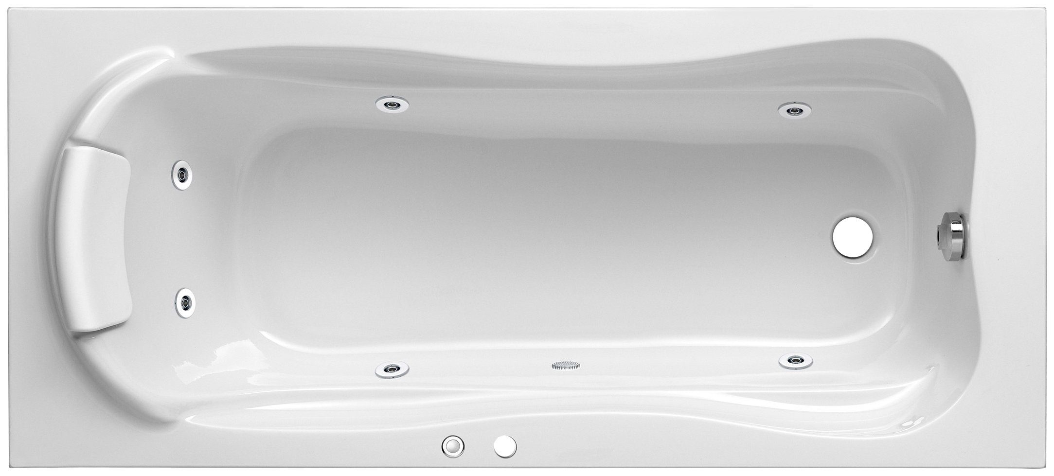 OTTOFOND Whirlpool-Badewanne Jamaica, (Komplett-Set), Typ 1, 170x80 cm