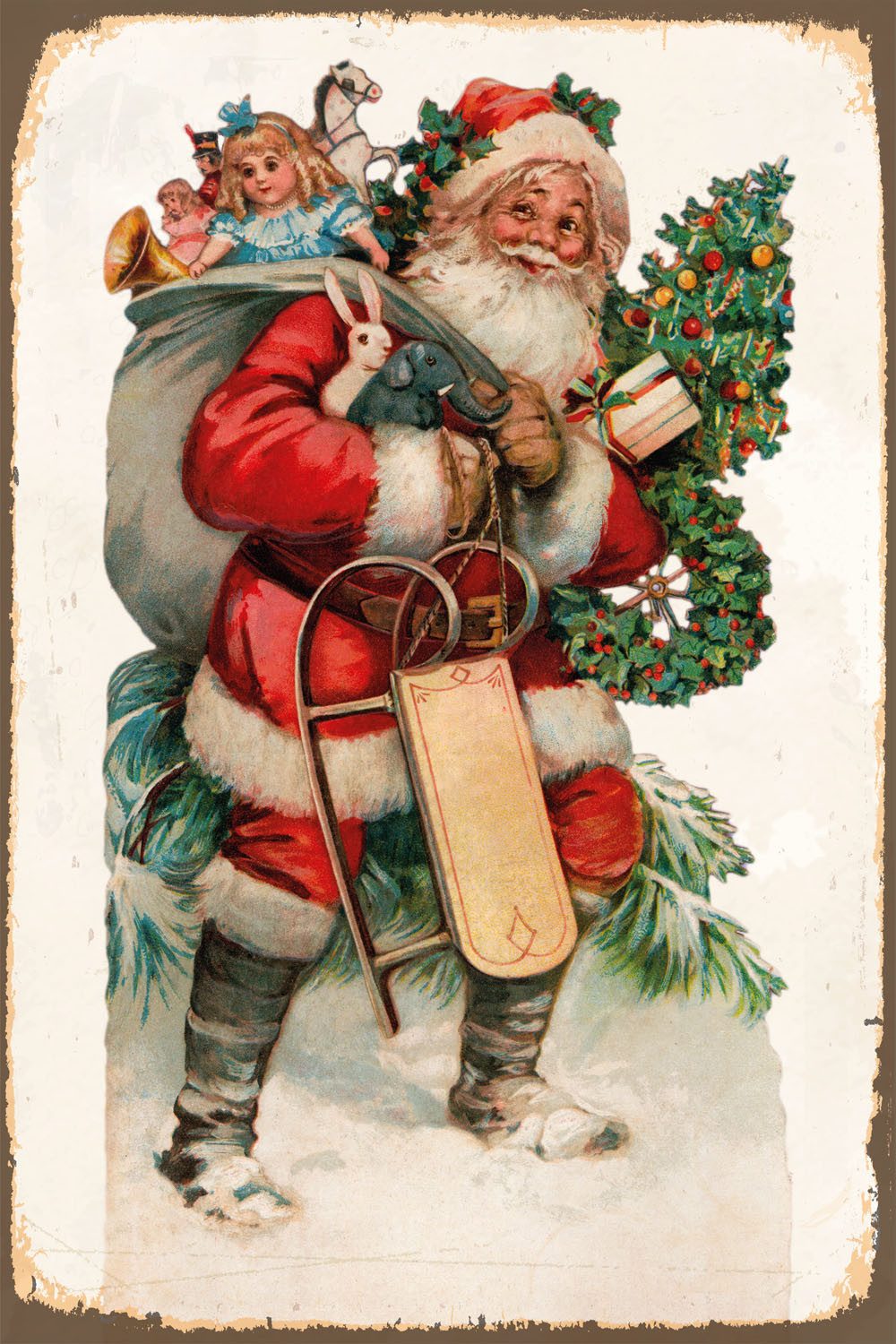 queence Alu-Dibond-Druck Weihnachtsmann, Weihnachten, Weihnachtsmann (1 St), Geschenke, Schild