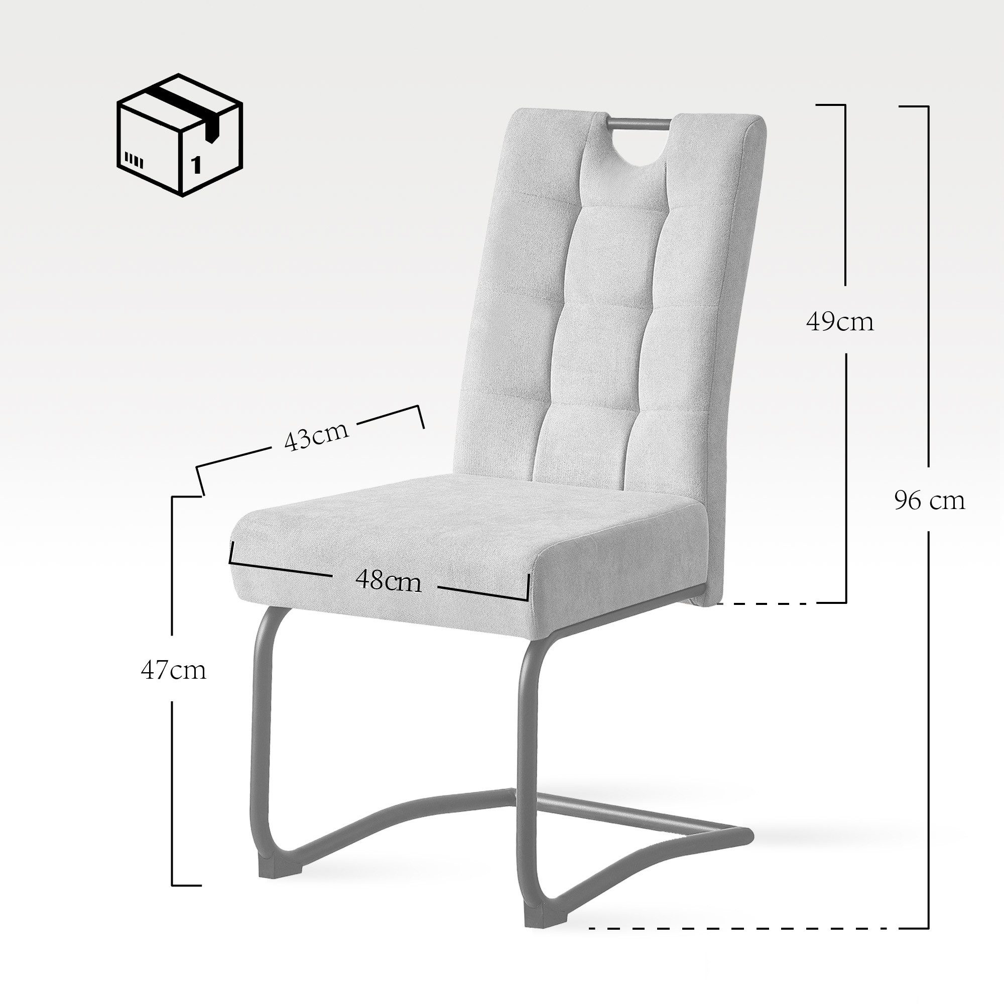 B&D home Freischwinger SOFIA (Set, 2 St), mit Taschenfederkern-Sitz und Griff, 140kg belastbar