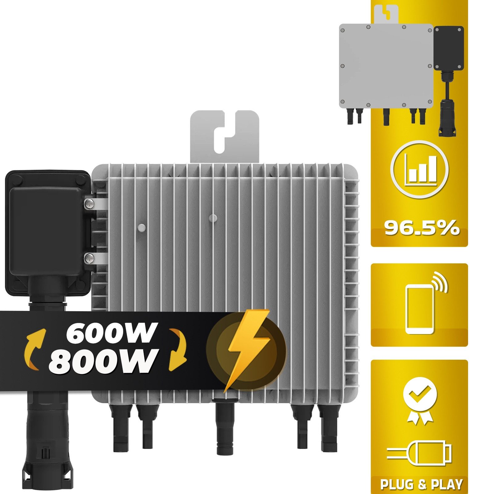 SUNNIVA Balkonkraftwerk 2000W Deye mit 4,48 kWh Speicher MARSTEK B2500-D, (BIFAZIAL FULLBLACK komplett Steckdose, PV Solaranlage Komplettset mit Solarspeicher,  – Bild 5 von 5