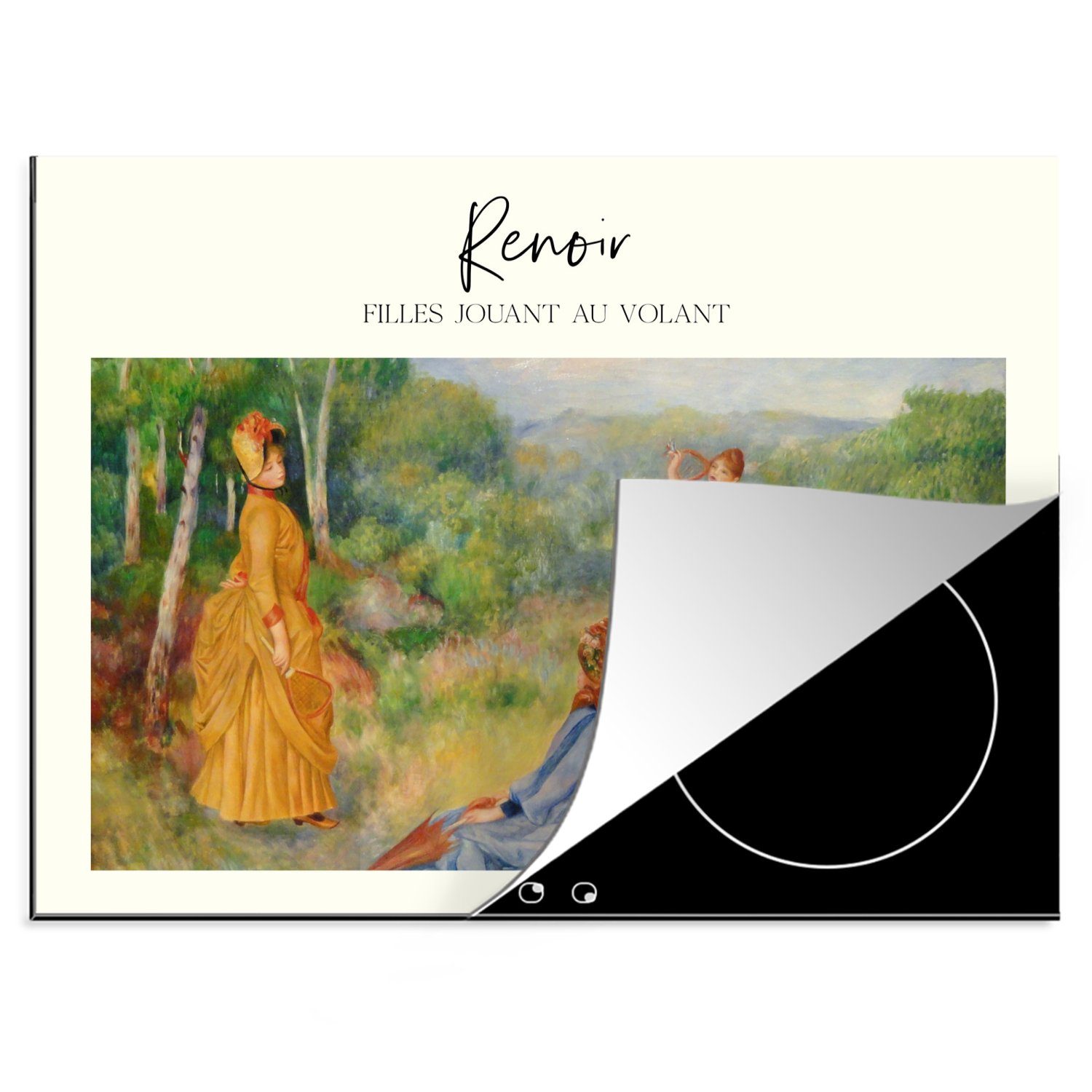 MuchoWow Herdblende-/Abdeckplatte Filles Jouant au volant - Renoir - Gemälde, Vinyl, (1 tlg), 70x52 cm, Mobile Arbeitsfläche nutzbar, Ceranfeldabdeckung
