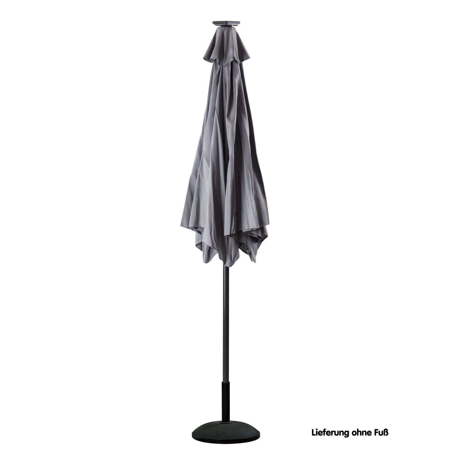 Sonnenschirm Sonnenschirm mit Solar / LED Beleuchtung Durchmesser: 270 cm in Beige und Anthrazit