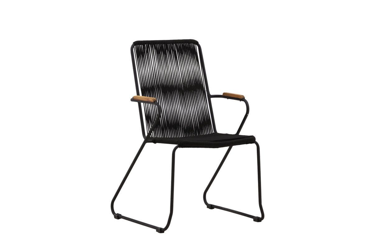 Luxusbetten24 Gartenstuhl 2er Set - Malta, aus Metall, farbiges Seilgeflecht