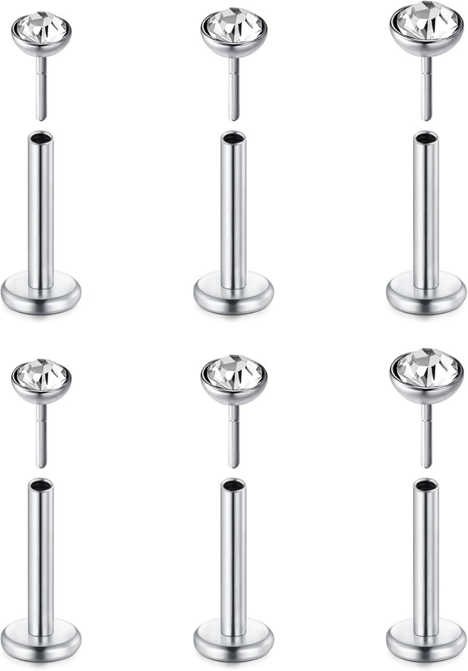 Nasenpiercing Nasenpiercing 20G Chirurgenstahl CZ Opale Nasenringe Set