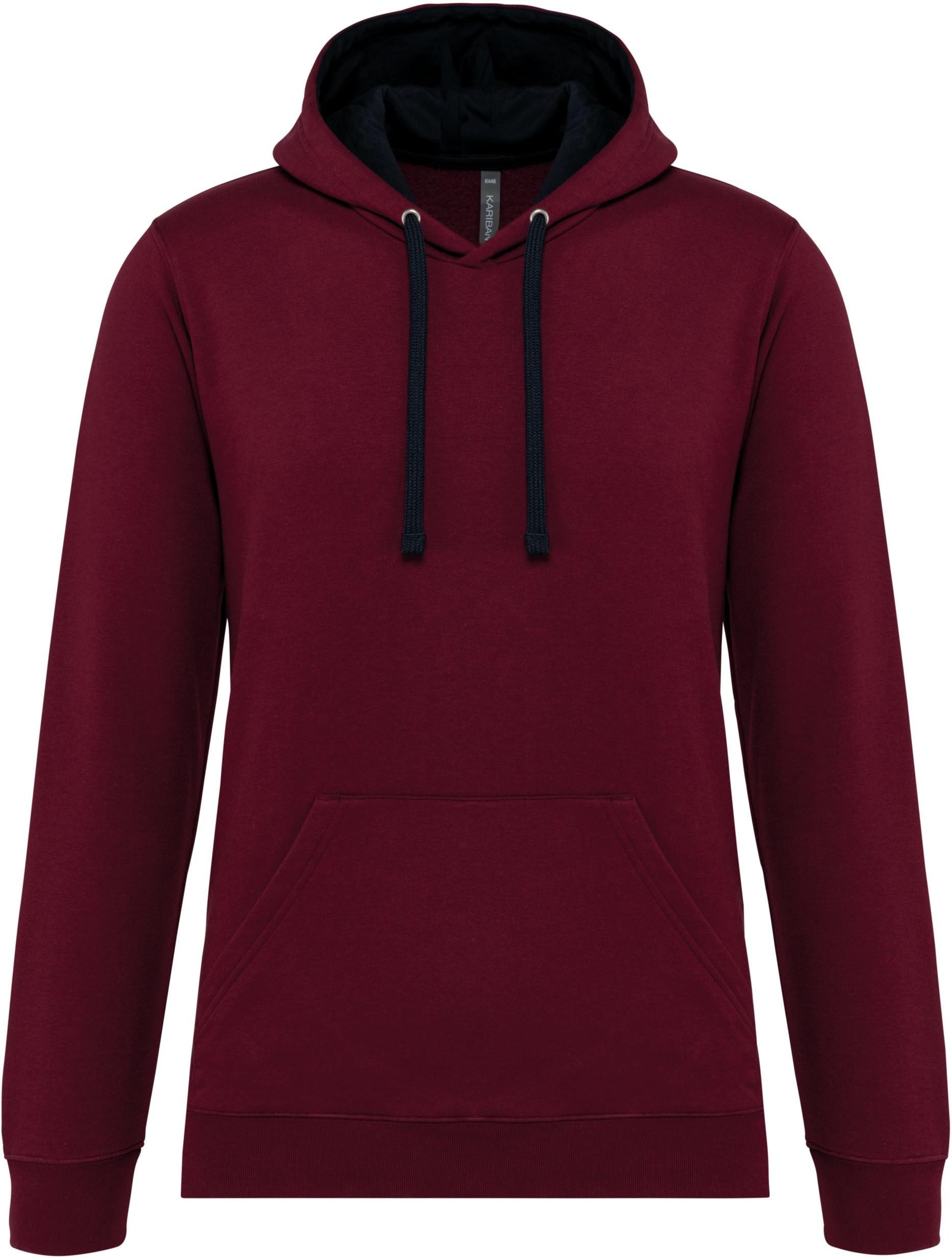 Kariban Kapuzenpullover Herren-kapuzensweatshirt bicolor