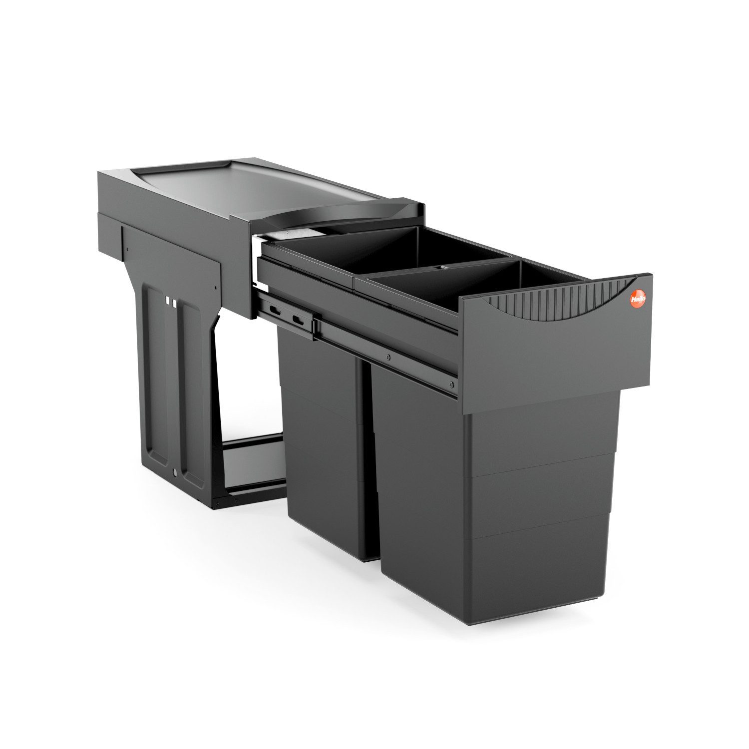 Hailo Mülleimer Hailo Abfallsammler 3666851 Tandem 2x 15 Liter Black Edition limitiert, Black Edition