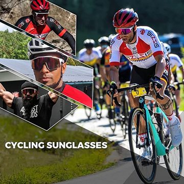 GelldG Fahrradbrille Polarisiert Fahrradbrille TR90 Rahmen Herren Damen Sport Sonnenbrille