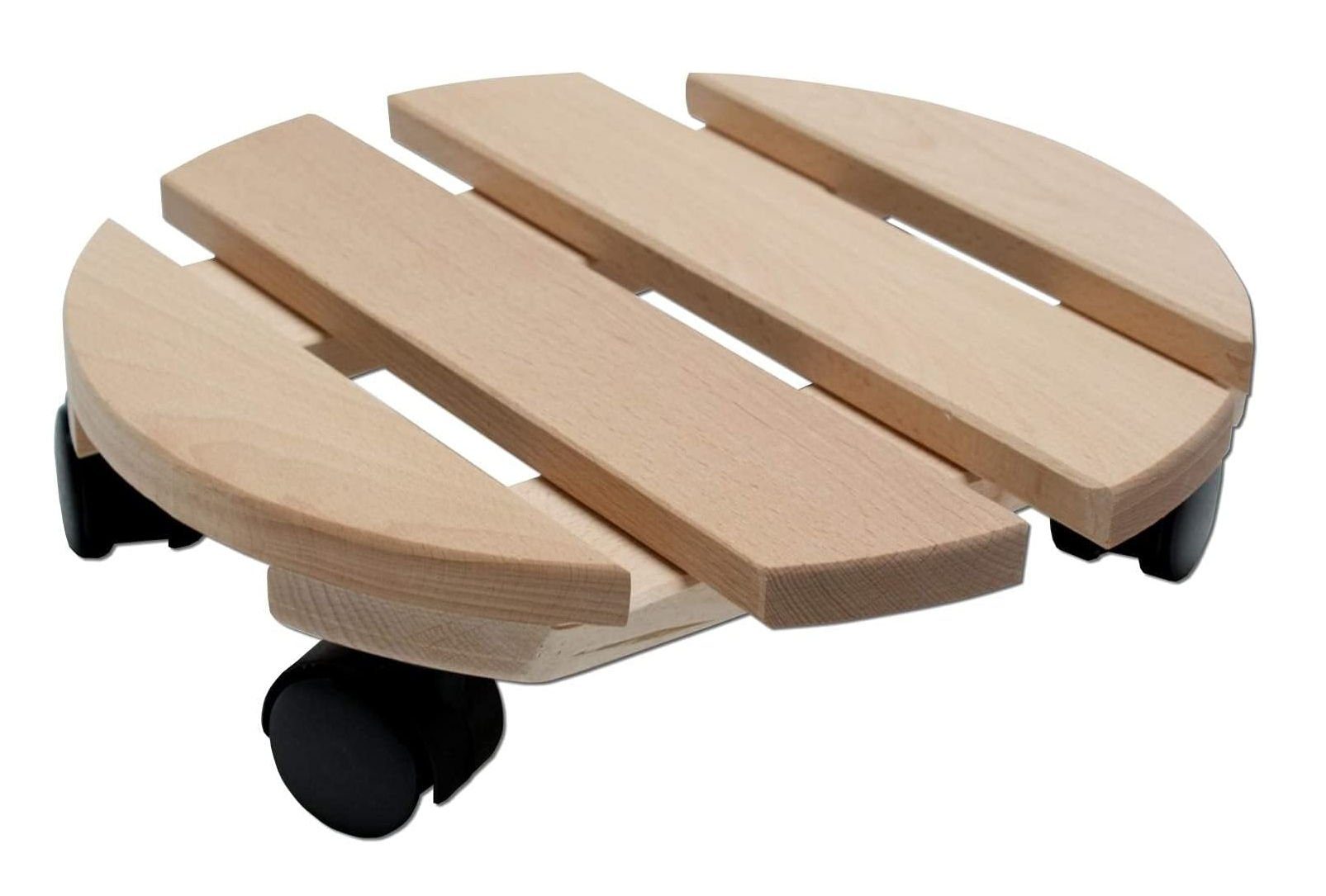 Spetebo Rollbrett Holz Pflanzenroller Buche massiv - Ø 30 cm, (1tlg., 1-St., Rollbrett), Rollbrett Untersetzer Rolluntersetzer Pflanzenrolli Blumentaxi