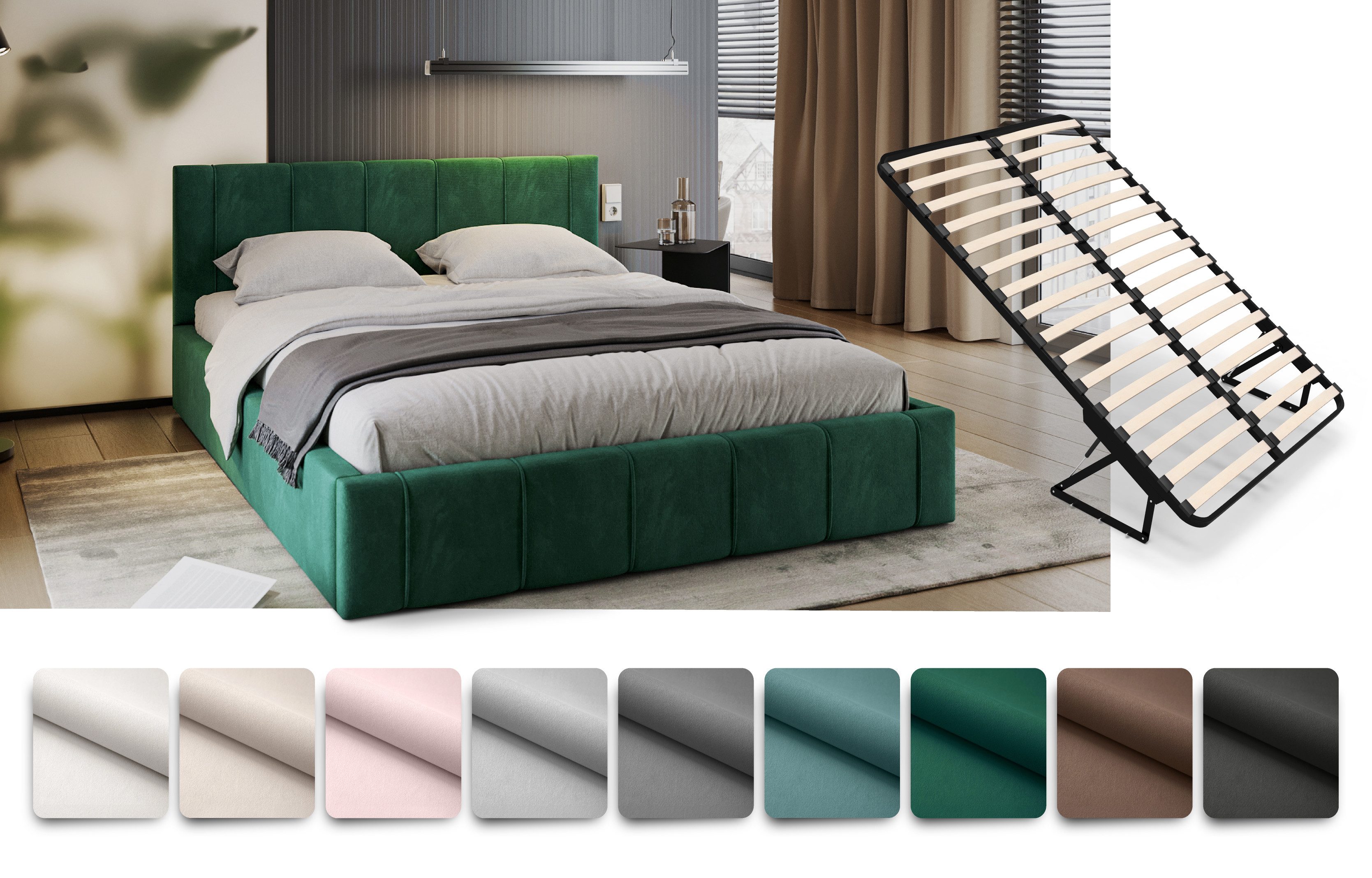 FDM Polsterbett FLORIDA Bettgestell 90x200, 120x200, günstig online kaufen