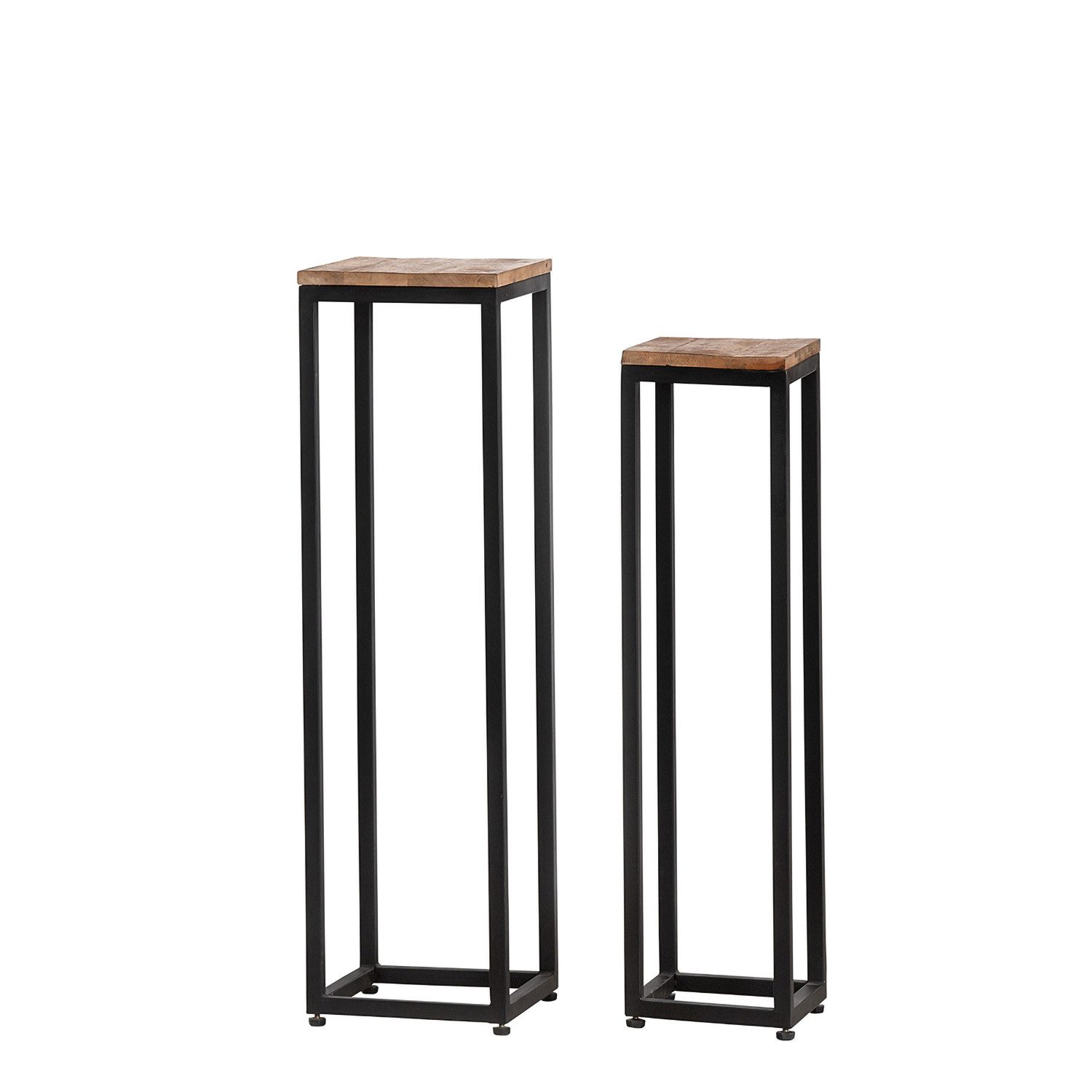 GILDE Dekosäule 2er Set Deko-Säule - braun,schwarz - Metall - Höhe 90cm x Breite 25cm (1x Deko-Säule, Blumensäule - Dekoständer), Blumenhocker - Säule - Dekosäule