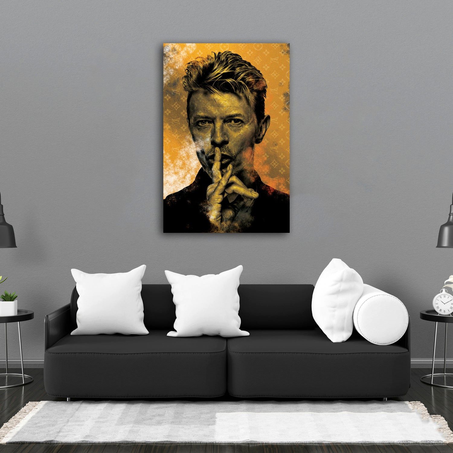 Artedinoi Leinwandbild Bowie Yellow Edition Musik Leinwandbild Wandbild Kunst Deko XL, David Bowie in Gelb – Bild 3 von 5