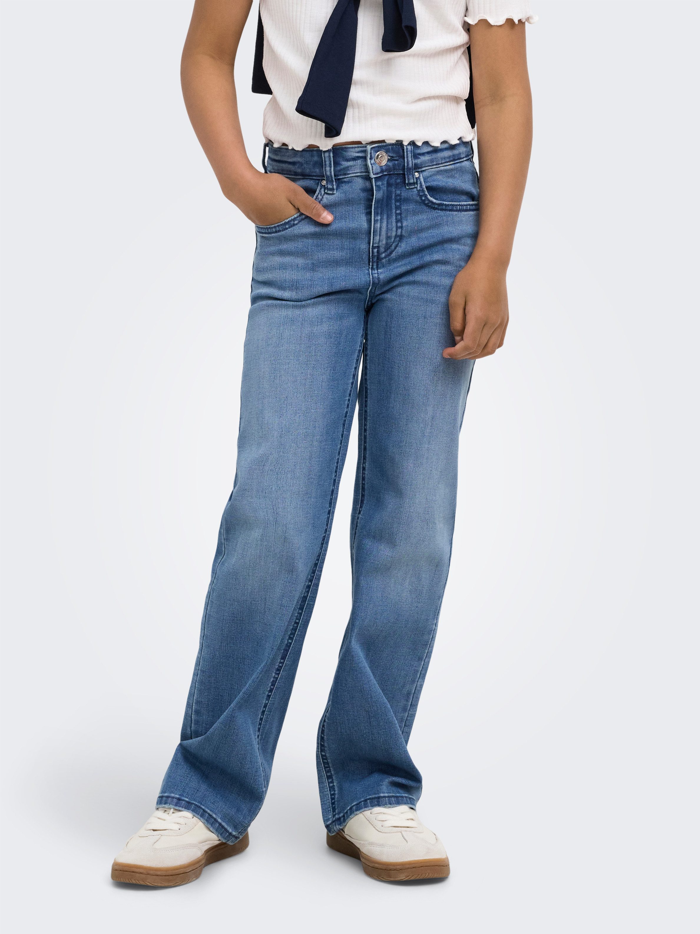 KIDS ONLY High-waist-Jeans KOGJUICY-WAUW HW WIDE DNM GUA113 NOOS Materialmix, high waist, wide fit