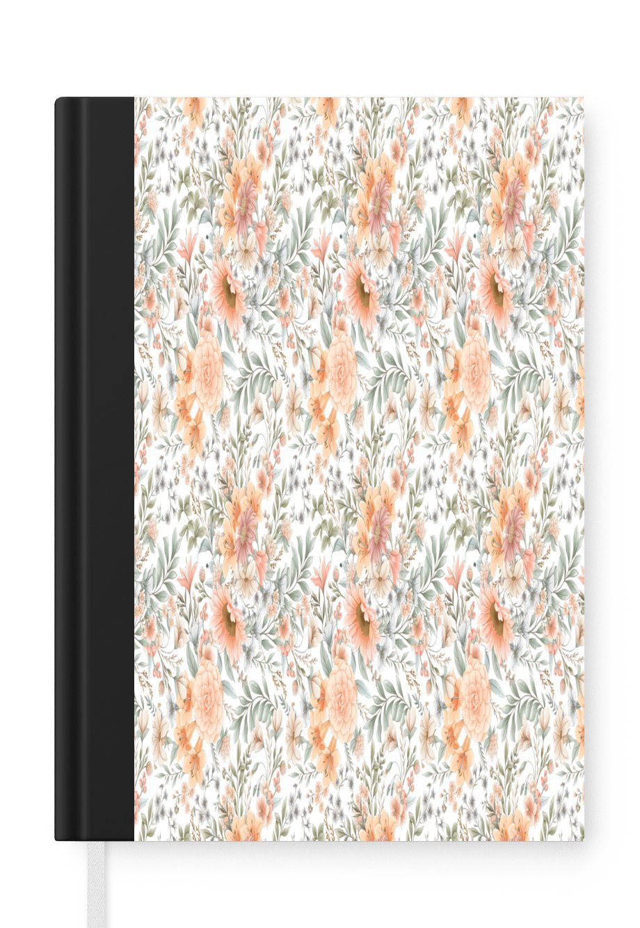 MuchoWow Notizbuch Blumen - Lilie - Muster - Pastell, Journal, Merkzettel, Tagebuch, Notizheft, A5, 98 Seiten, Haushaltsbuch