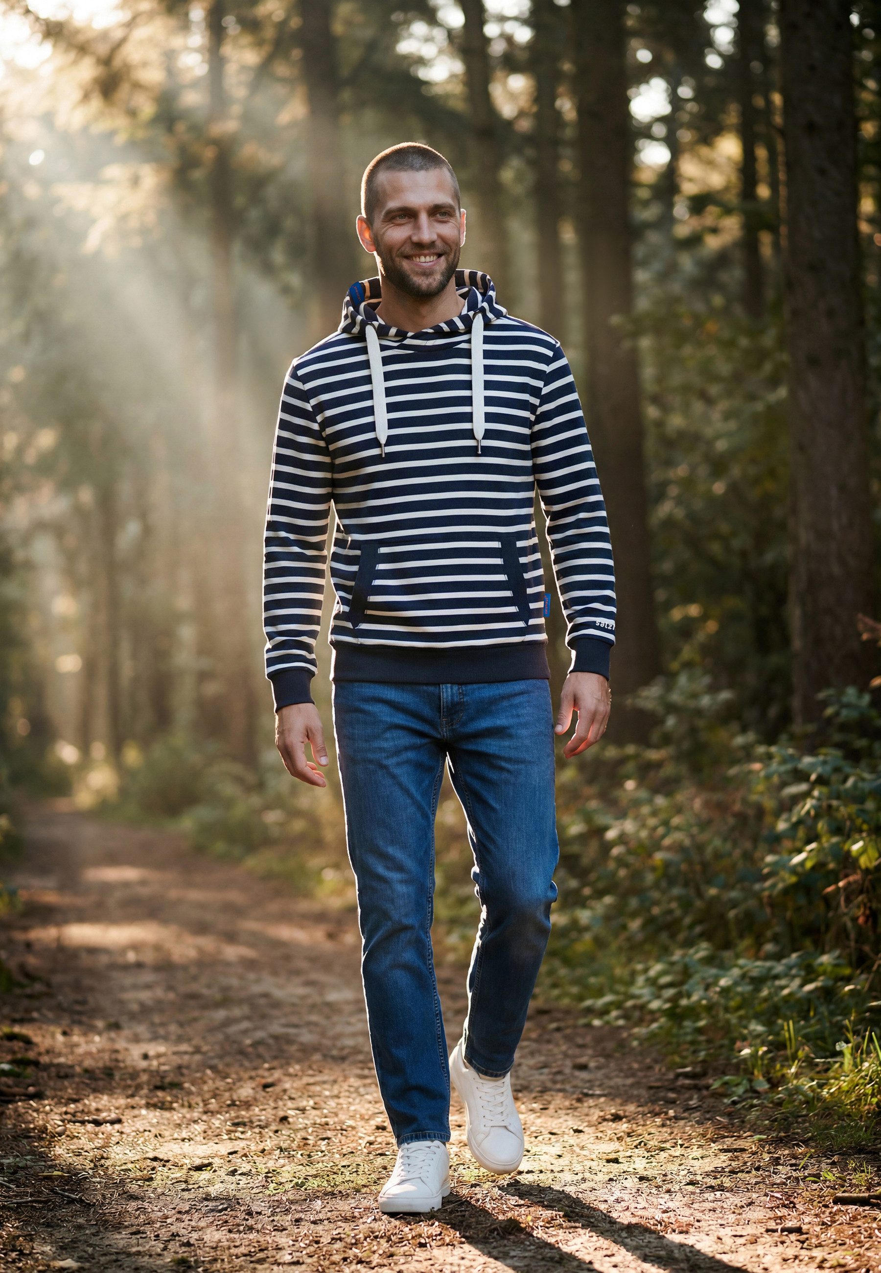salzhaut Hoodie HEFF - RINGEL Herren Regular Fit salzhaut Kapuzenpullover – bequemer Fit und nordisch klares Design