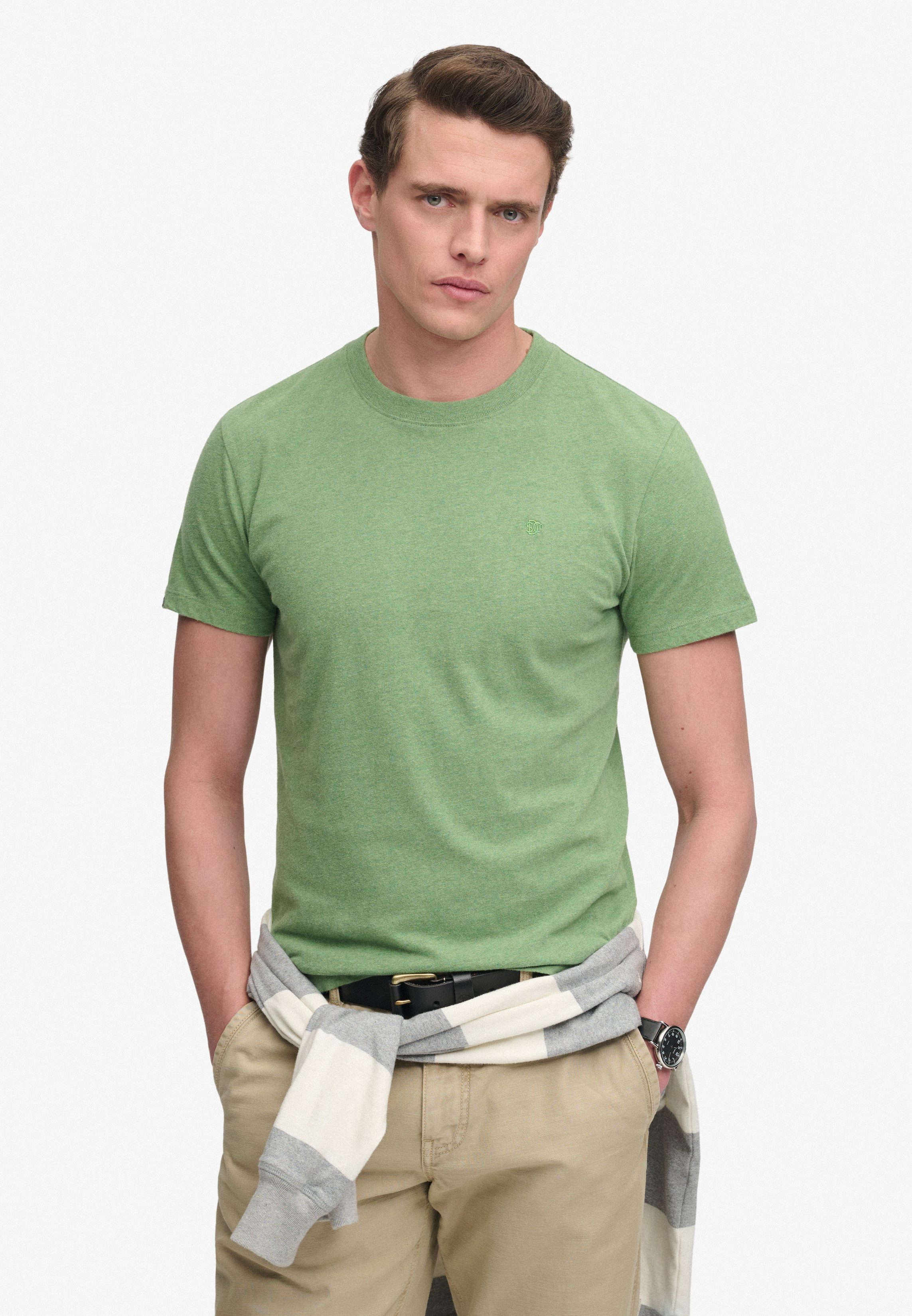 Superdry Rundhalsshirt ESSENTIAL SERIF LOGO EMB TEE Baumwolle, regular fit