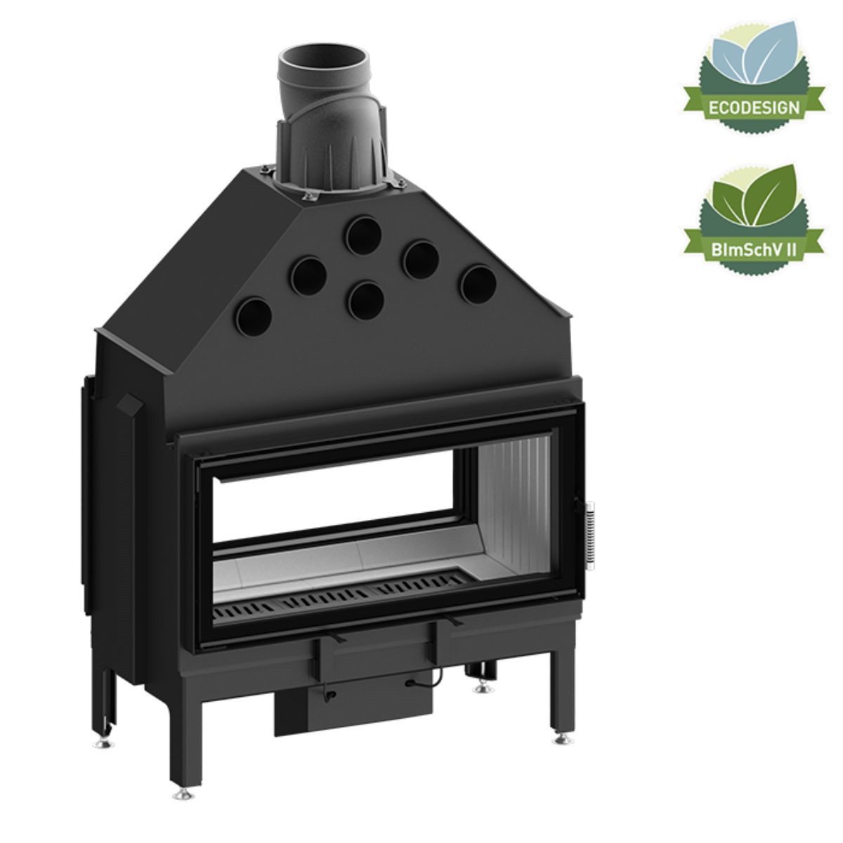 Hitze Kamineinsätze ARDENTE DUO 90×41.DSS Tunnel Kamineinsatz 17 kW, 18 kW