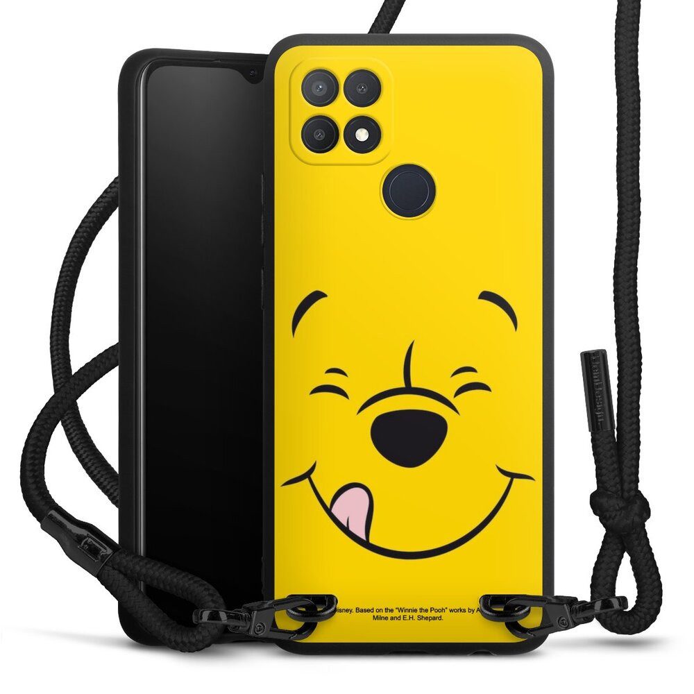 DeinDesign Handyhülle Winnie Puuh Offizielles Lizenzprodukt Disney Puuh Closeup, Oppo A15 Premium Handykette Hülle mit Band Case zum Umhängen