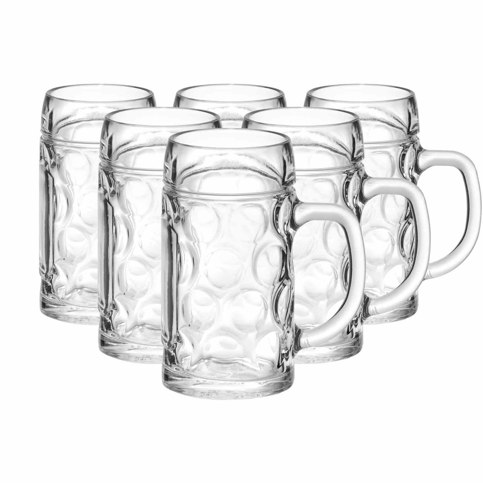 van Well Bierkrug München Bierkrüge geeicht 0,5 Liter 6er Set, 6-tlg., Glas