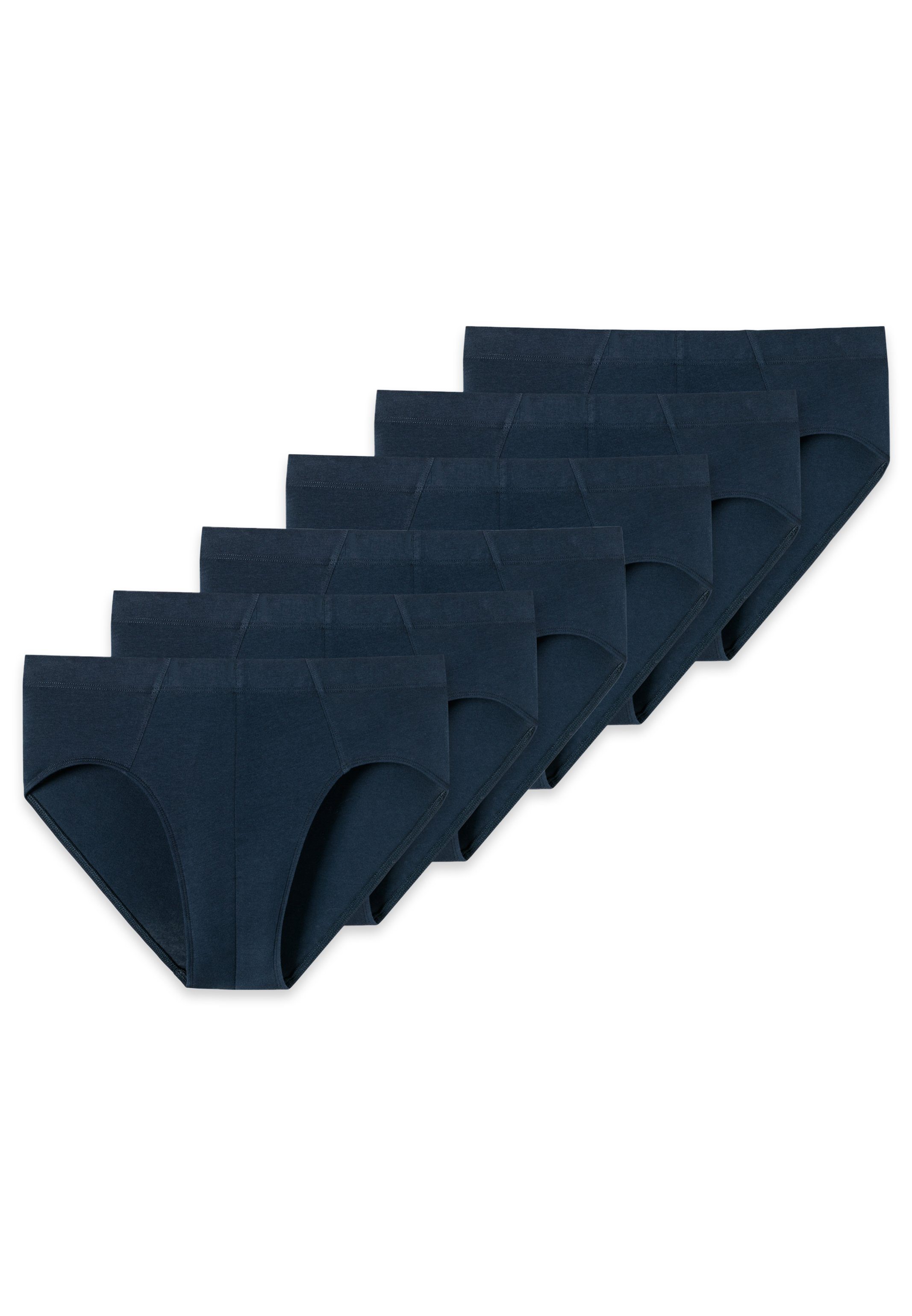 Schiesser Slip 6er Pack 95/5 Organic Cotton (Spar-Set, 6-St) Mini Slip / Unterhose - Baumwolle - Ohne Eingriff - Dunkelblau | Klassische Slips